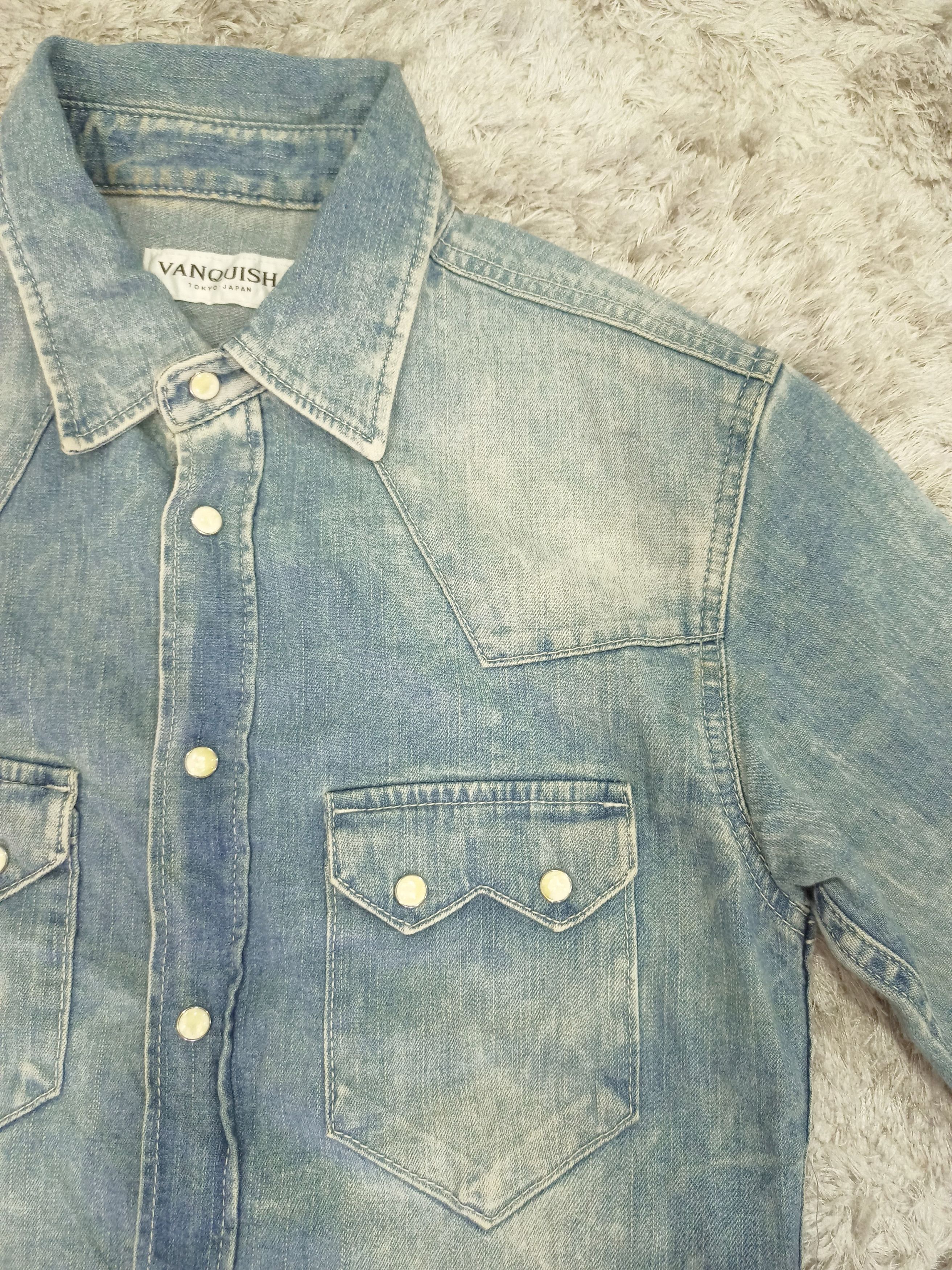 Japanese Brand Vintage Vanquish Short Sleeve Denim Jacket Size US M / EU 48-50 / 2 - 2 Thumbnail