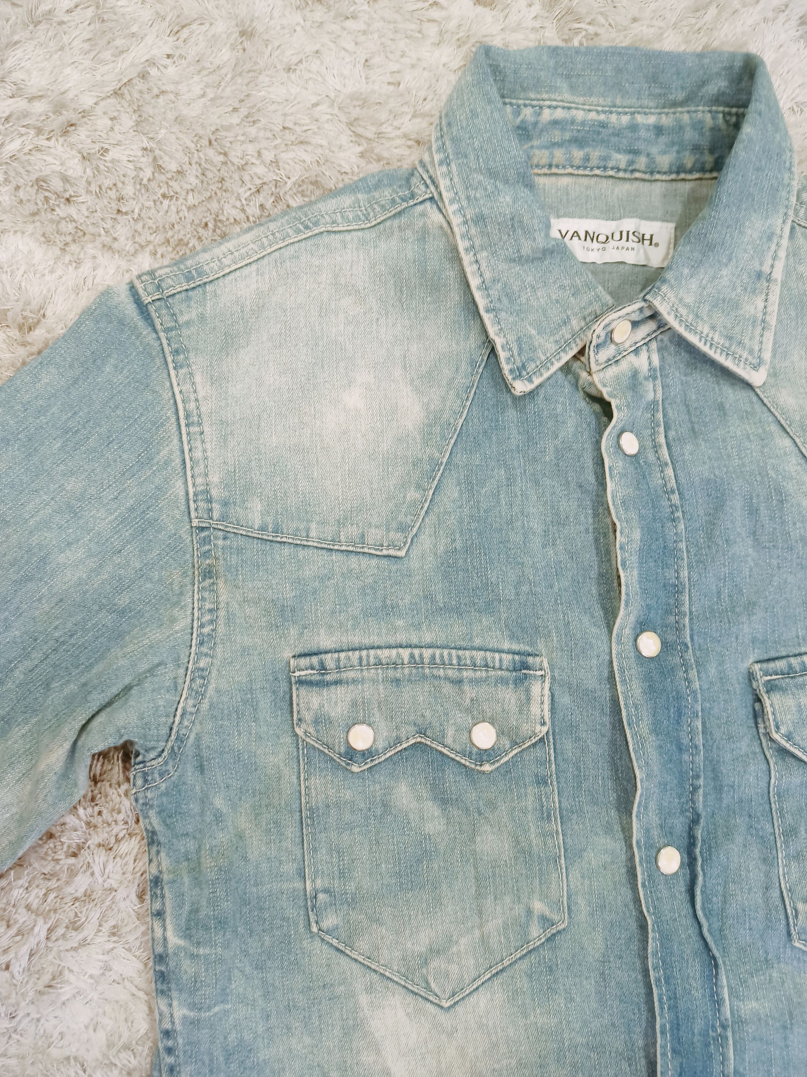 Japanese Brand Vintage Vanquish Short Sleeve Denim Jacket Size US M / EU 48-50 / 2 - 5 Thumbnail