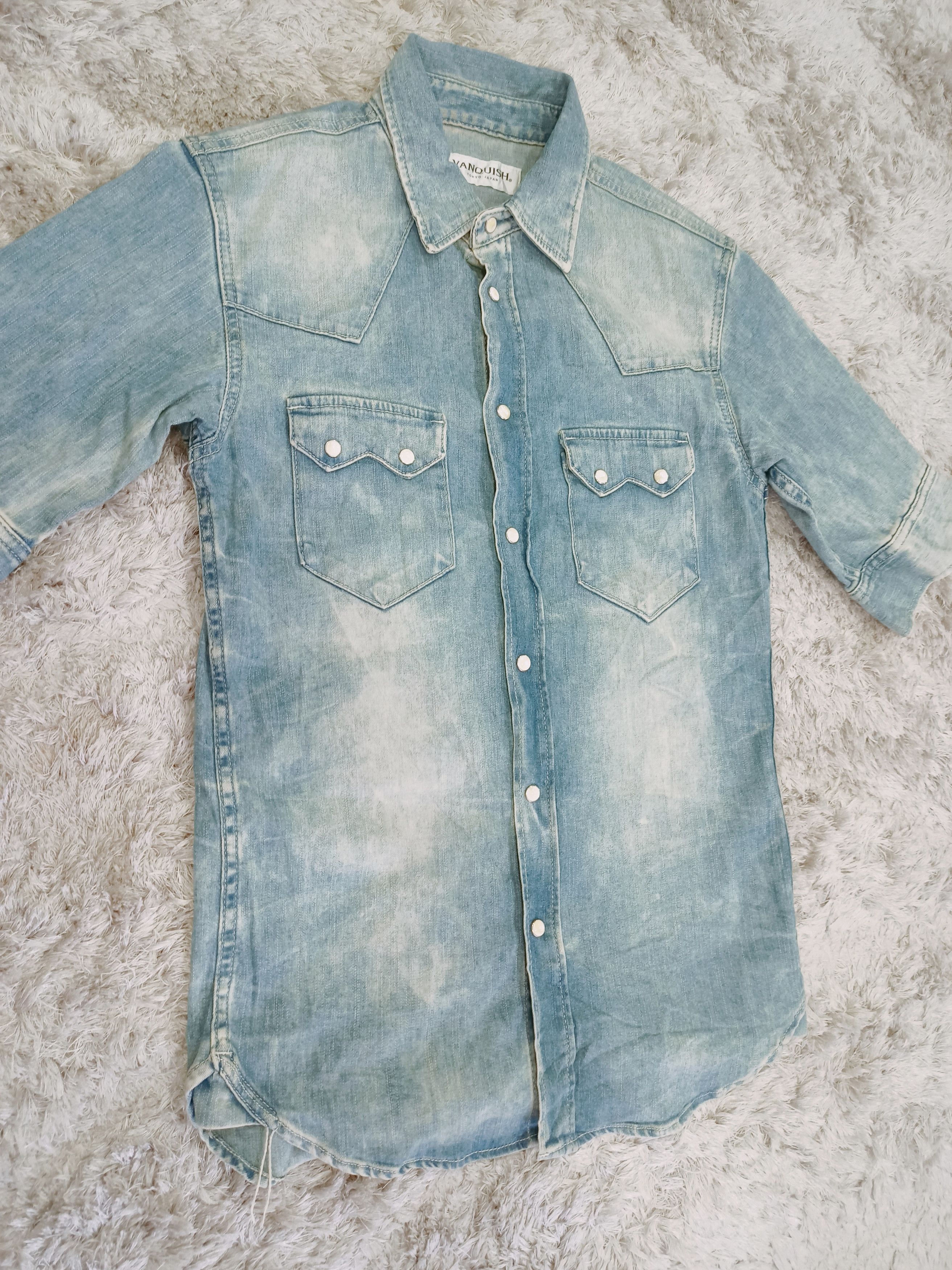 Japanese Brand Vintage Vanquish Short Sleeve Denim Jacket Size US M / EU 48-50 / 2 - 9 Thumbnail