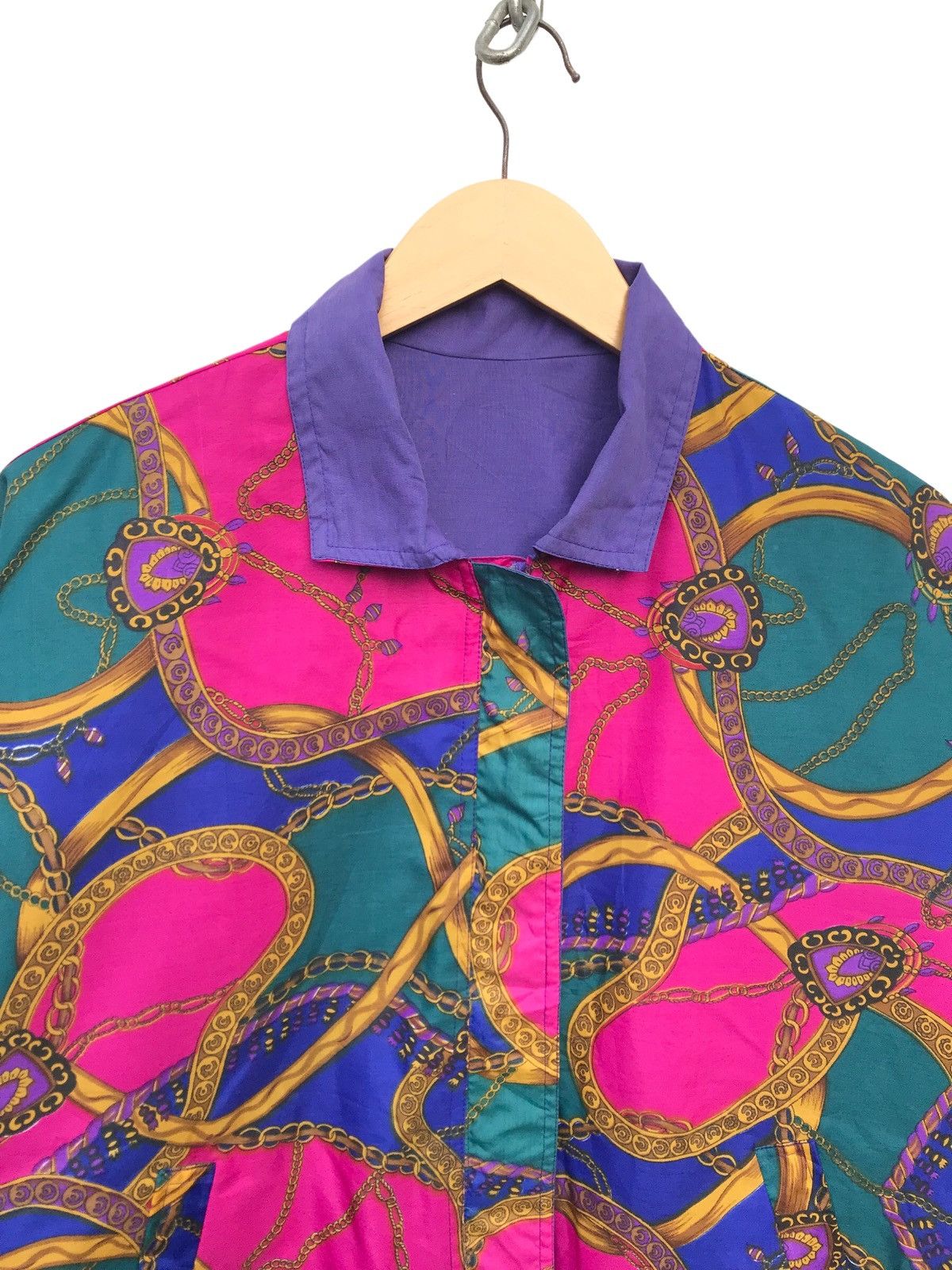 Japanese Brand Women Fashion Multicolor Baroque Pop Art Oversized Jacket Size XL / US 12-14 / IT 48-50 - 3 Thumbnail