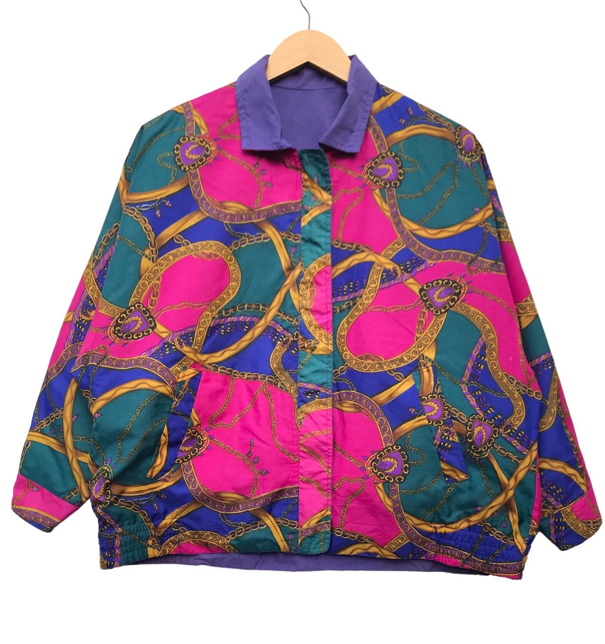 Japanese Brand Women Fashion Multicolor Baroque Pop Art Oversized Jacket Size XL / US 12-14 / IT 48-50 - 2 Thumbnail