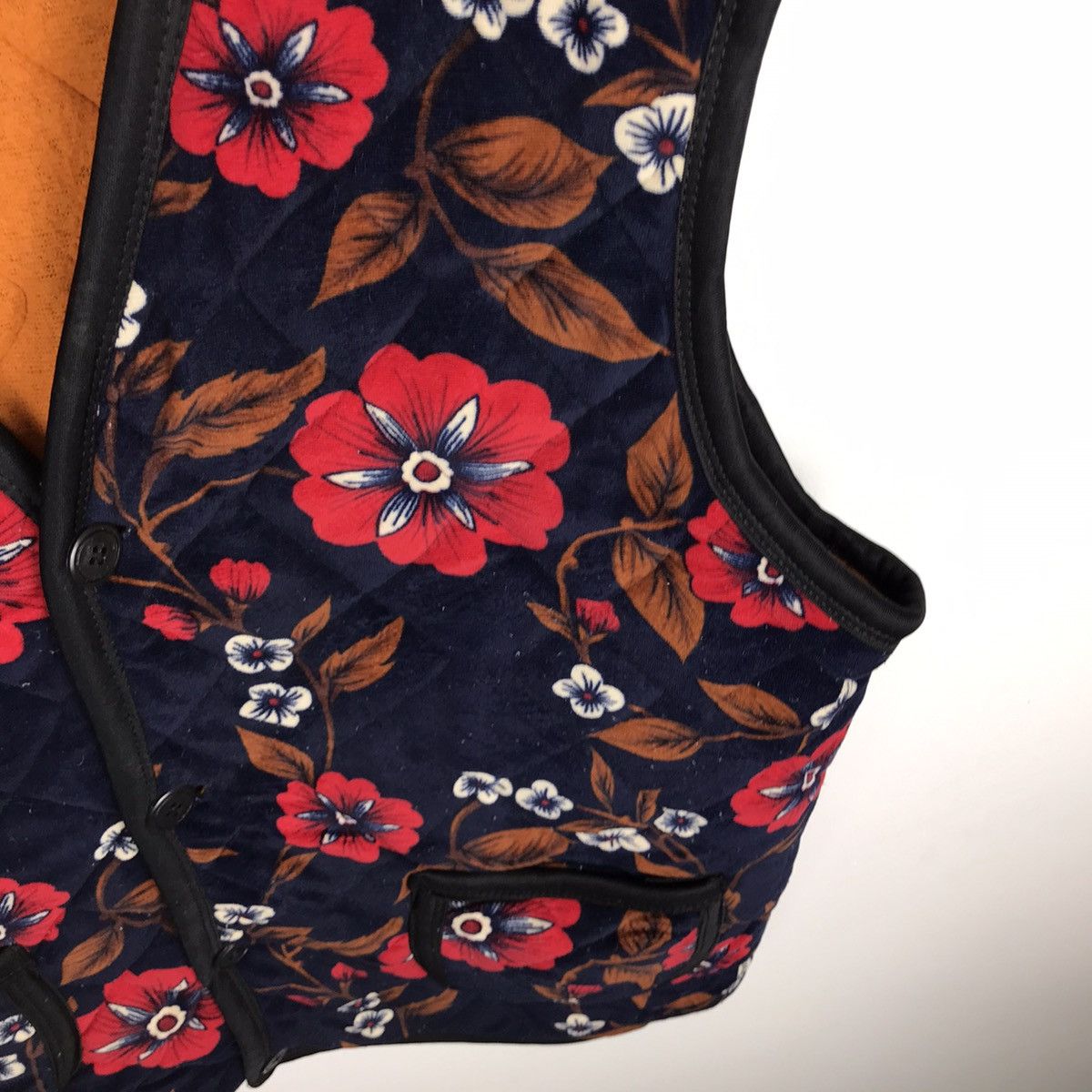 Designer × Japanese Brand × Vintage Vintage Japanese Flower Motion Design Quilted Vest Jacket Size US L / EU 52-54 / 3 - 5 Thumbnail