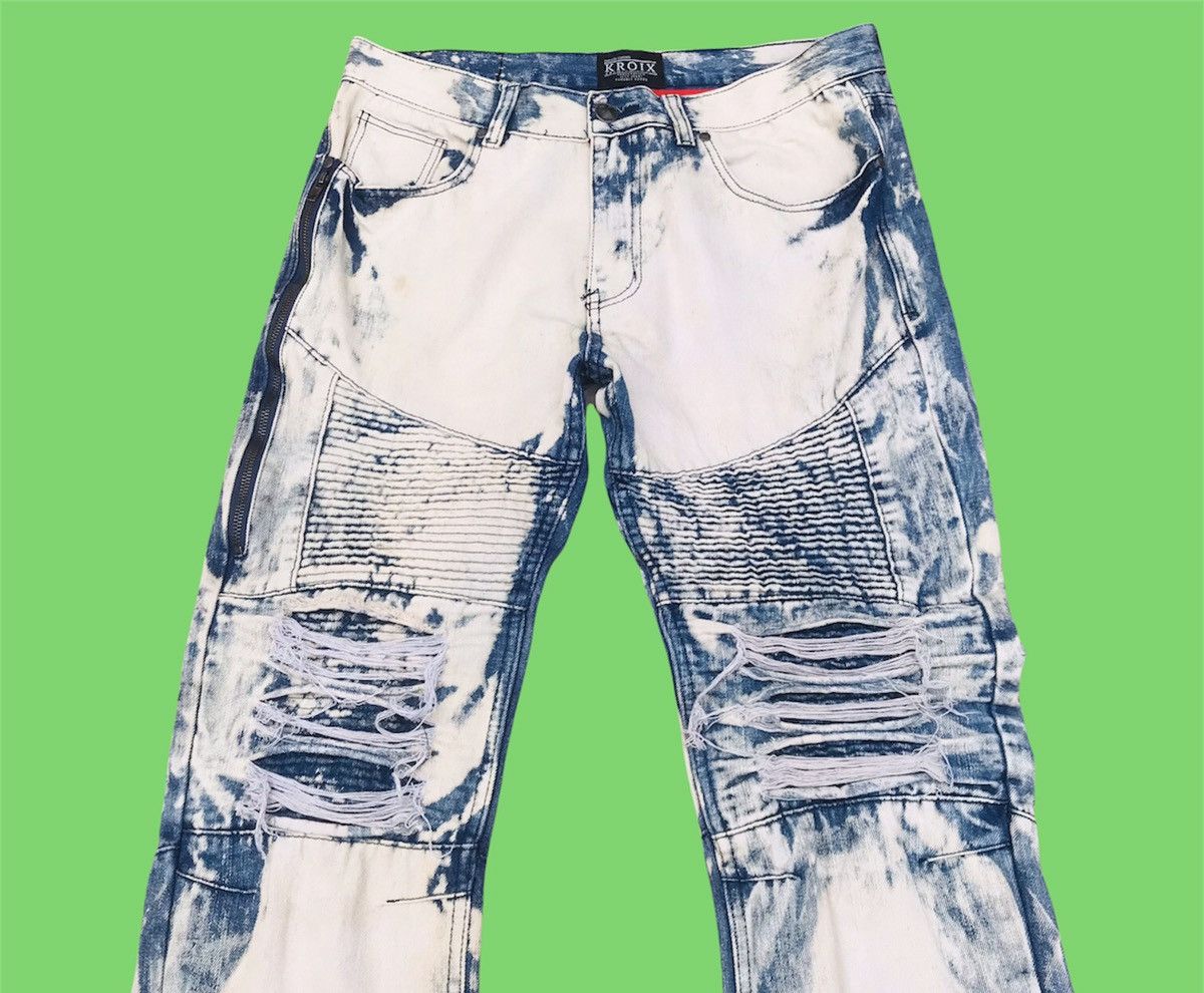 Japanese Brand Brand Kroix Trashed Bleach distressed bikers balmain style Size US 36 / EU 52 - 4 Thumbnail