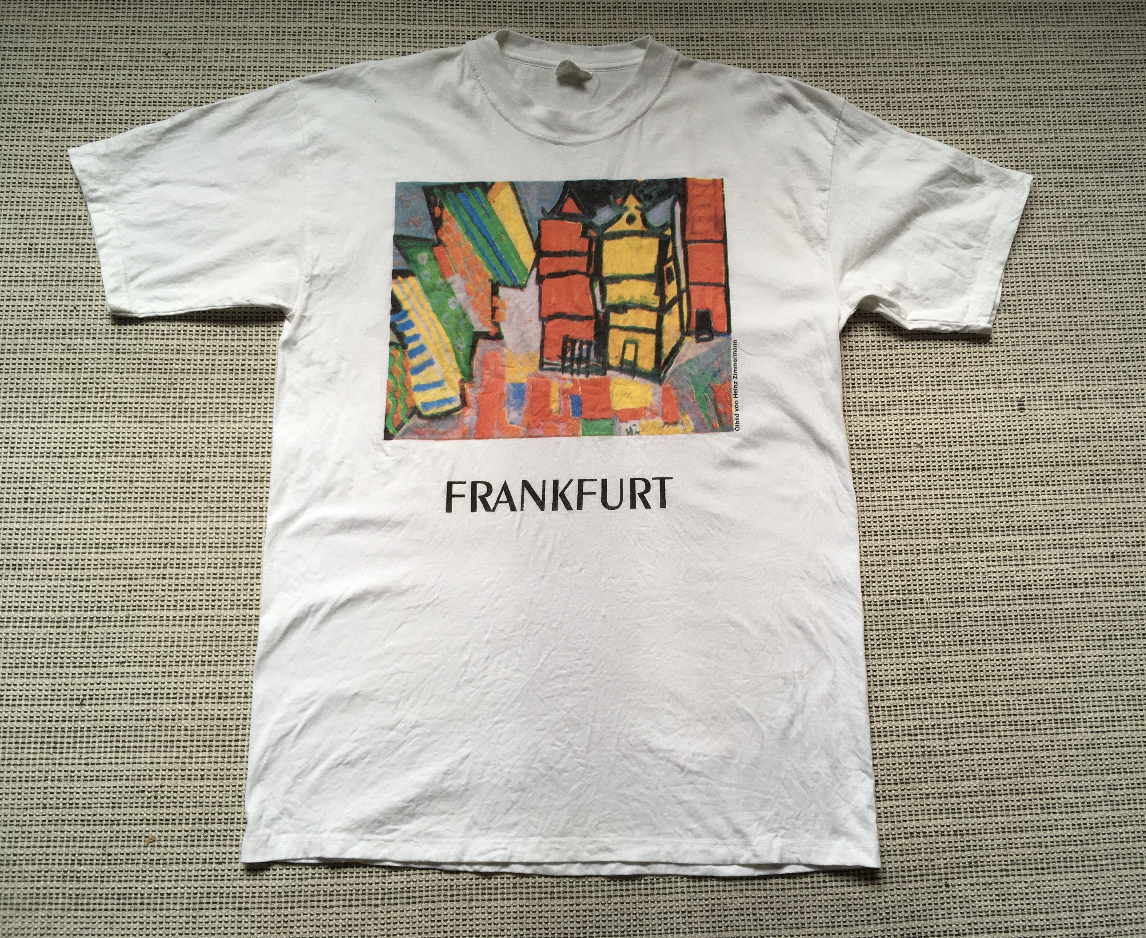 Vintage Vintage ölbild von heinz zimmermann pop art 'Frankfurt