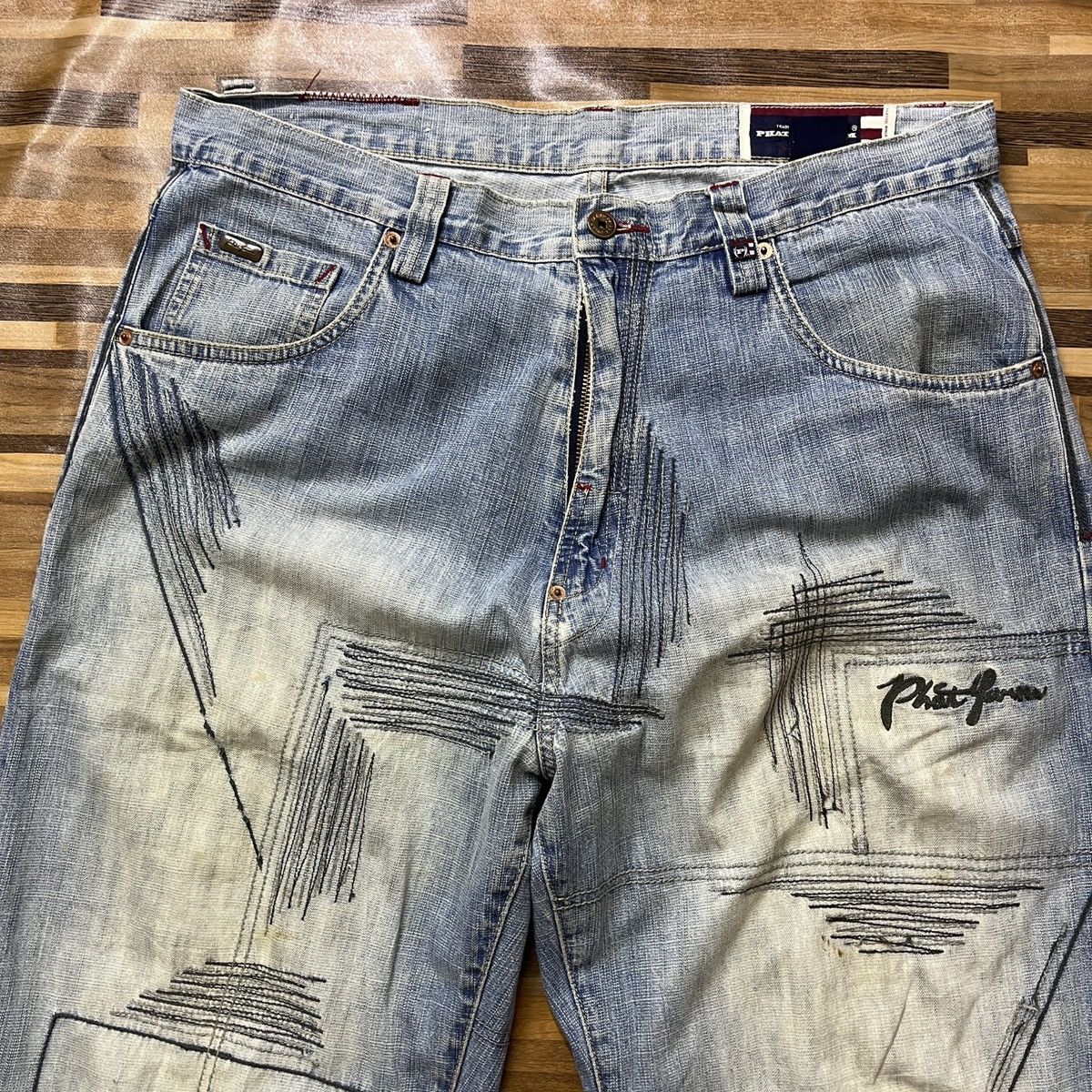 Phat Farm × Vintage Seditionaries Skategang Phat Farm Baggy Denim Jeans Vintage Size US 36 / EU 52 - 5 Thumbnail