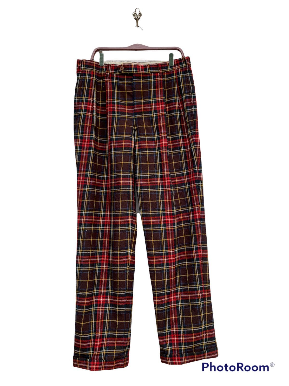 A.H GREEN CHECK CASUAL PANTS