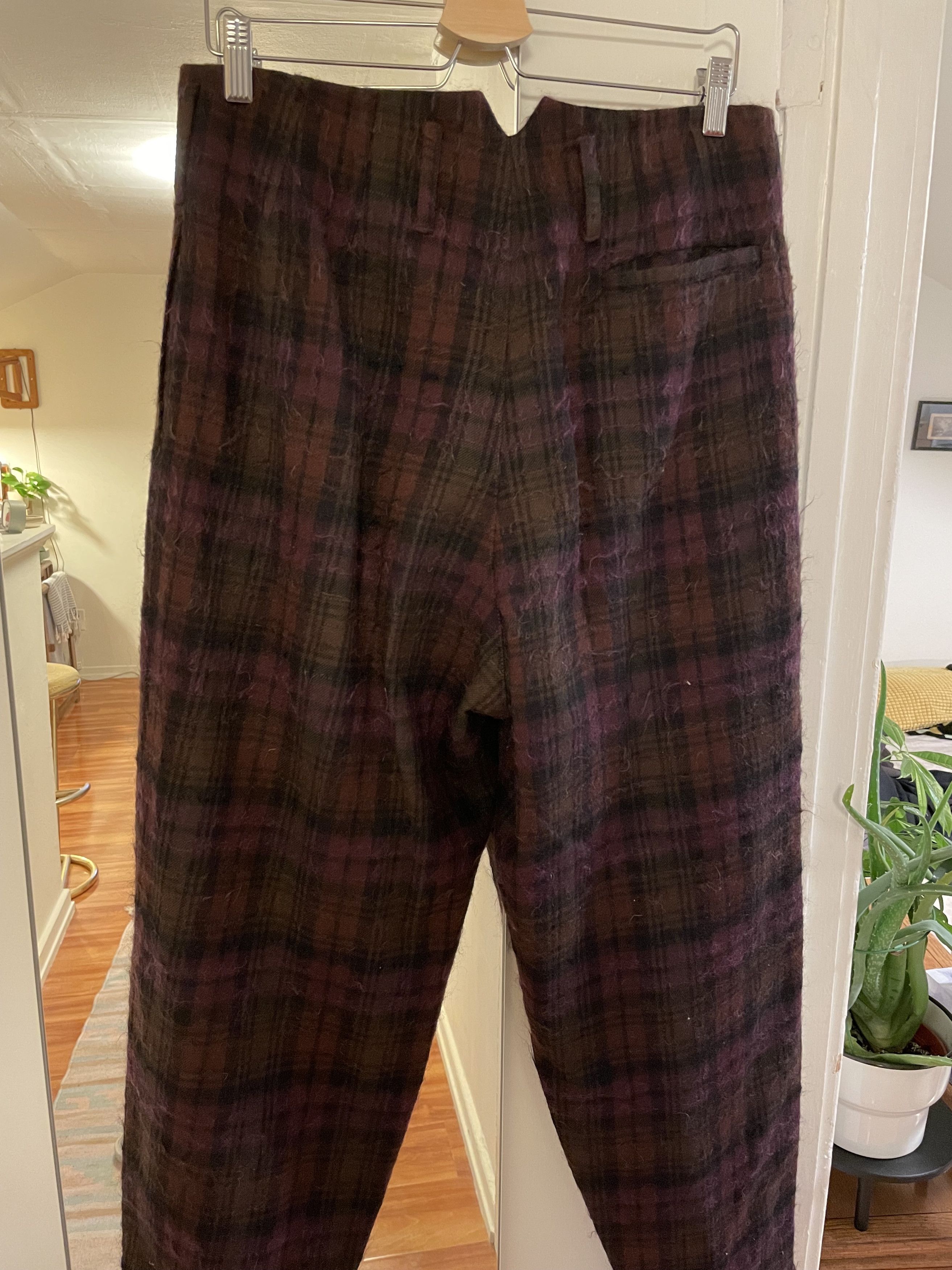 Designer Nicholas Daley Burgundy Two Pleat Trousers Size US 32 / EU 48 - 3 Thumbnail