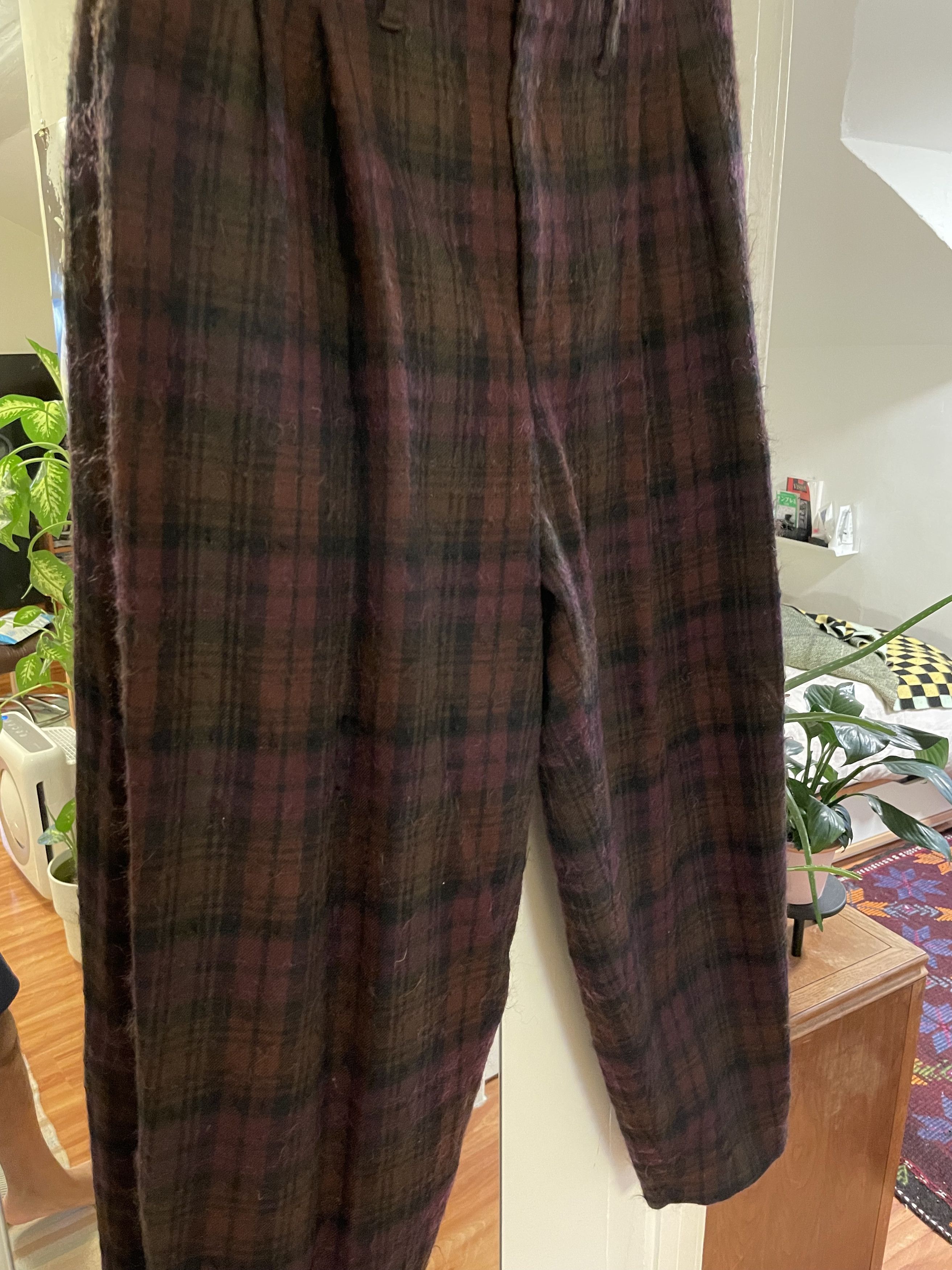 Designer Nicholas Daley Burgundy Two Pleat Trousers Size US 32 / EU 48 - 2 Thumbnail