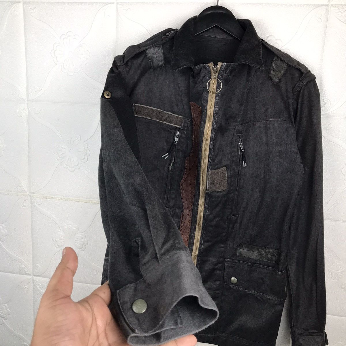 Japanese Brand × Vintage Vintage Japanese Patchwork Punk Style Cotton Jacket Size US S / EU 44-46 / 1 - 4 Thumbnail