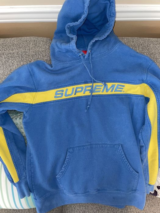 Supreme yellow and blue hoodie cheap