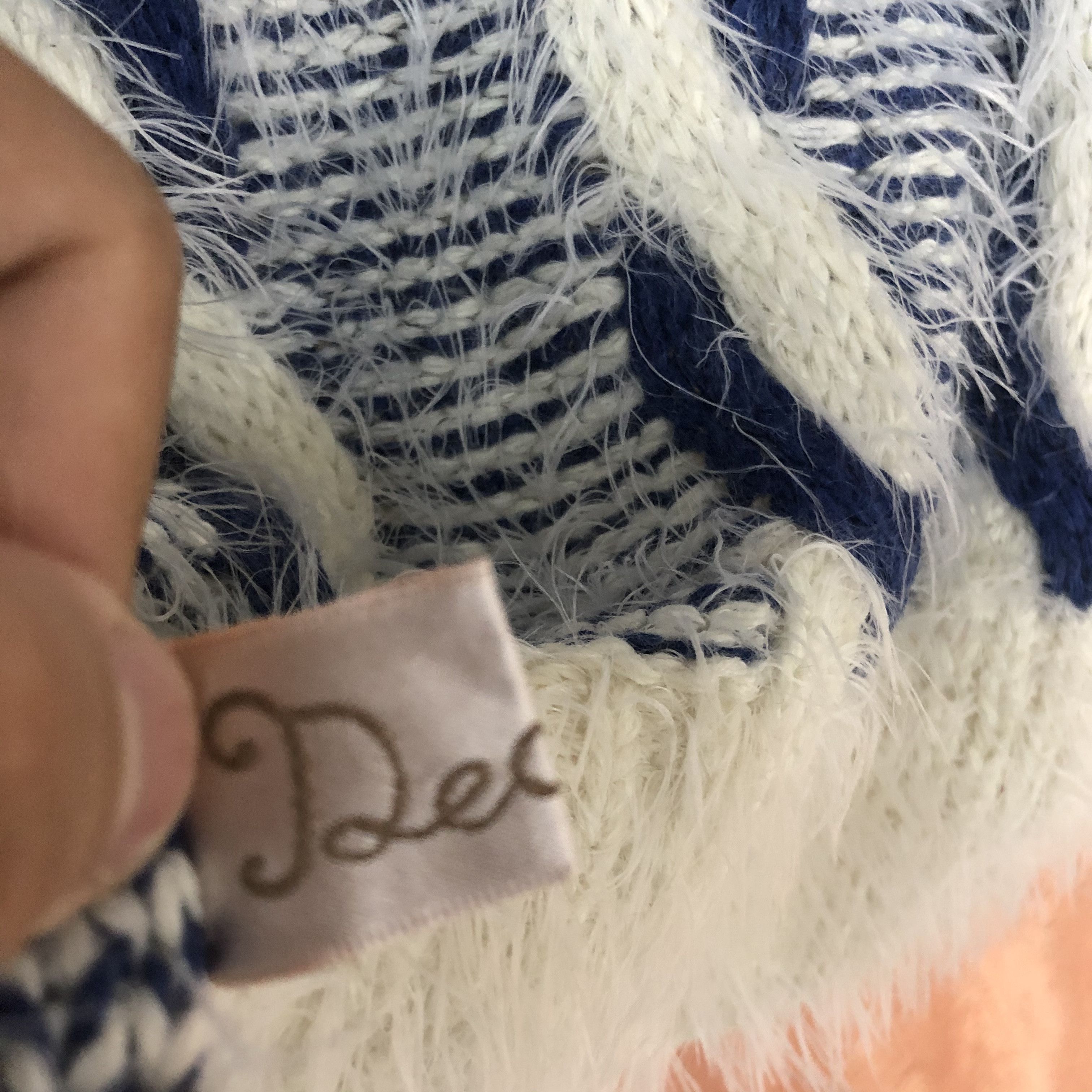 Homespun Knitwear DLL Deco White Purple Mohair shag shaggy fur KNitwear #c540 Size M / US 6-8 / IT 42-44 - 11 Thumbnail