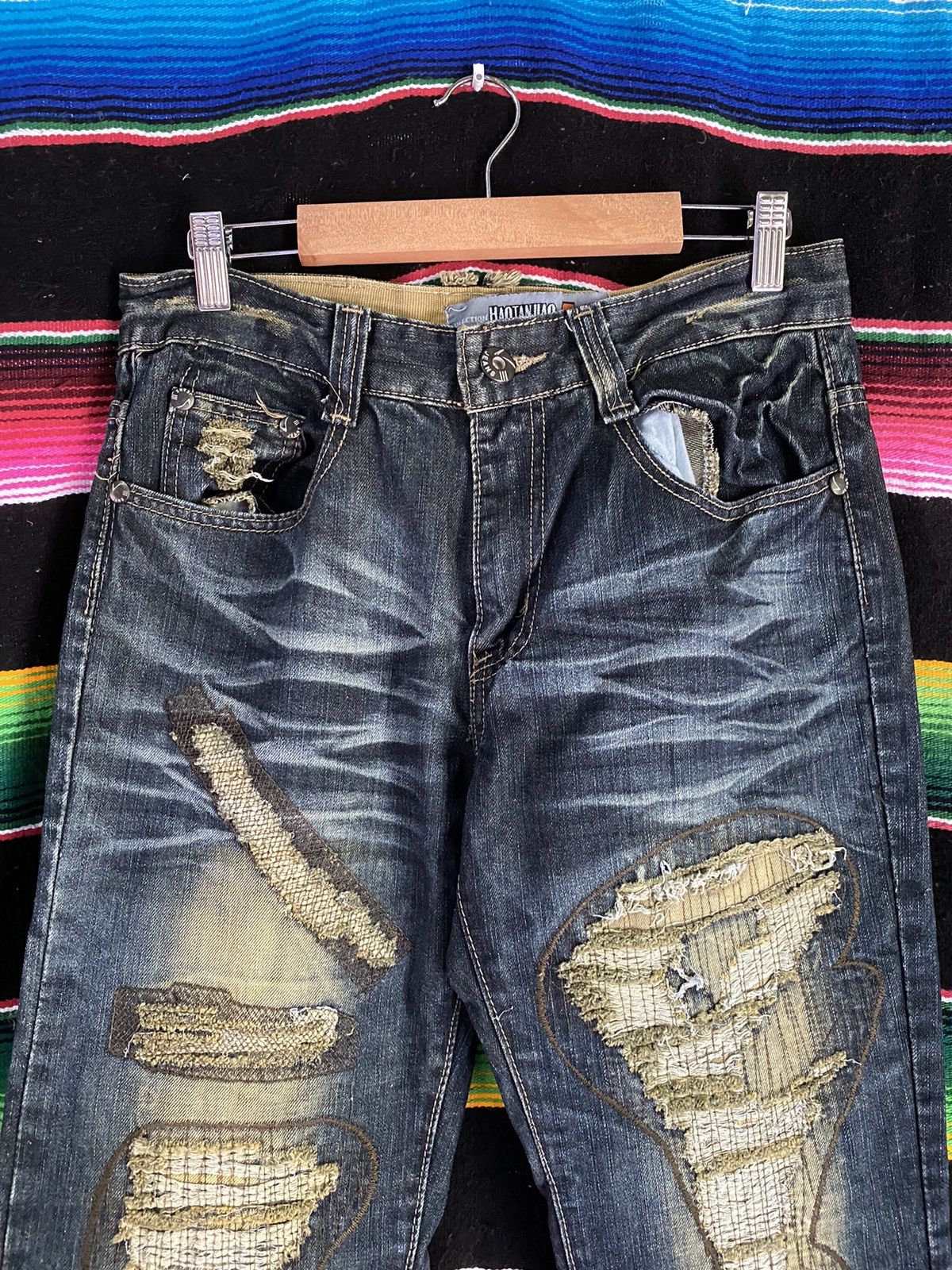 Designer × Japanese Brand Denim Style Boro Japan Vintage Size US 30 / EU 46 - 2 Thumbnail