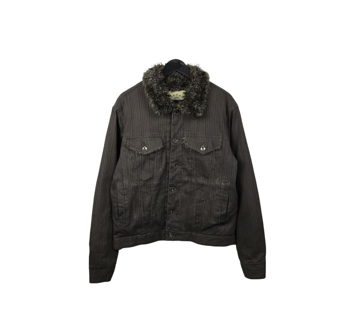 Designer × Japanese Brand × Vintage Vintage Japanese Jungle Storm Sherpa Stripe Denim Jacket Size US M / EU 48-50 / 2 - 1 Thumbnail