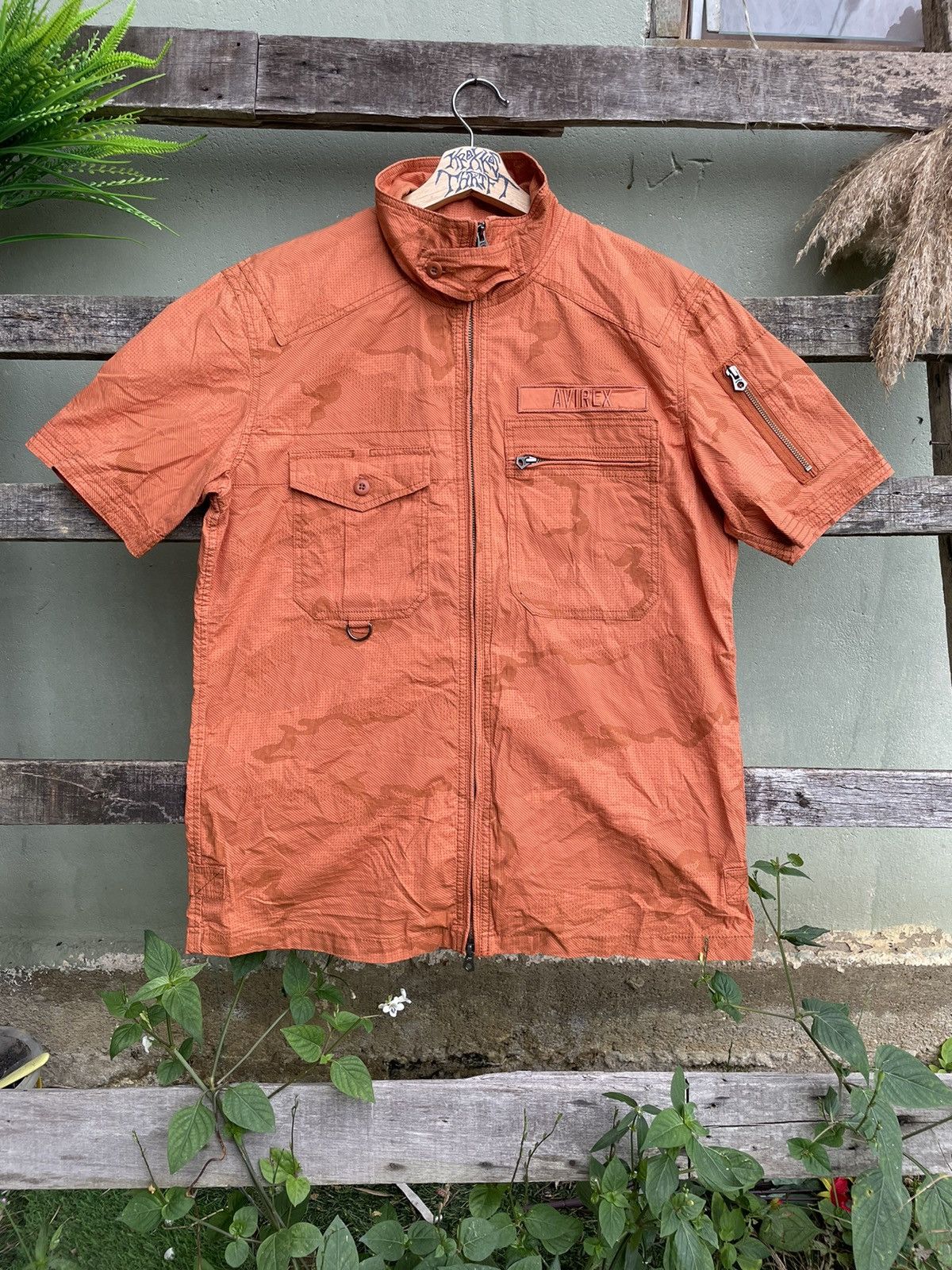 Avirex ⚡️Avirex Camouflage Orange Zipper Up Tee Size US XL / EU 56 / 4 - 1 Thumbnail