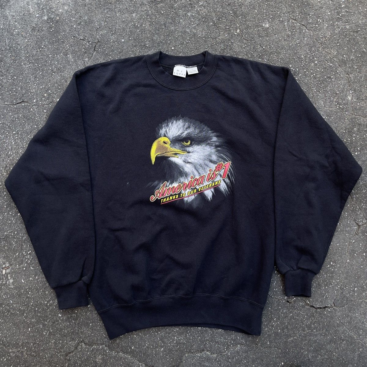Vintage 1980’s MJ SOFFE America is #1 Vets Crewneck
