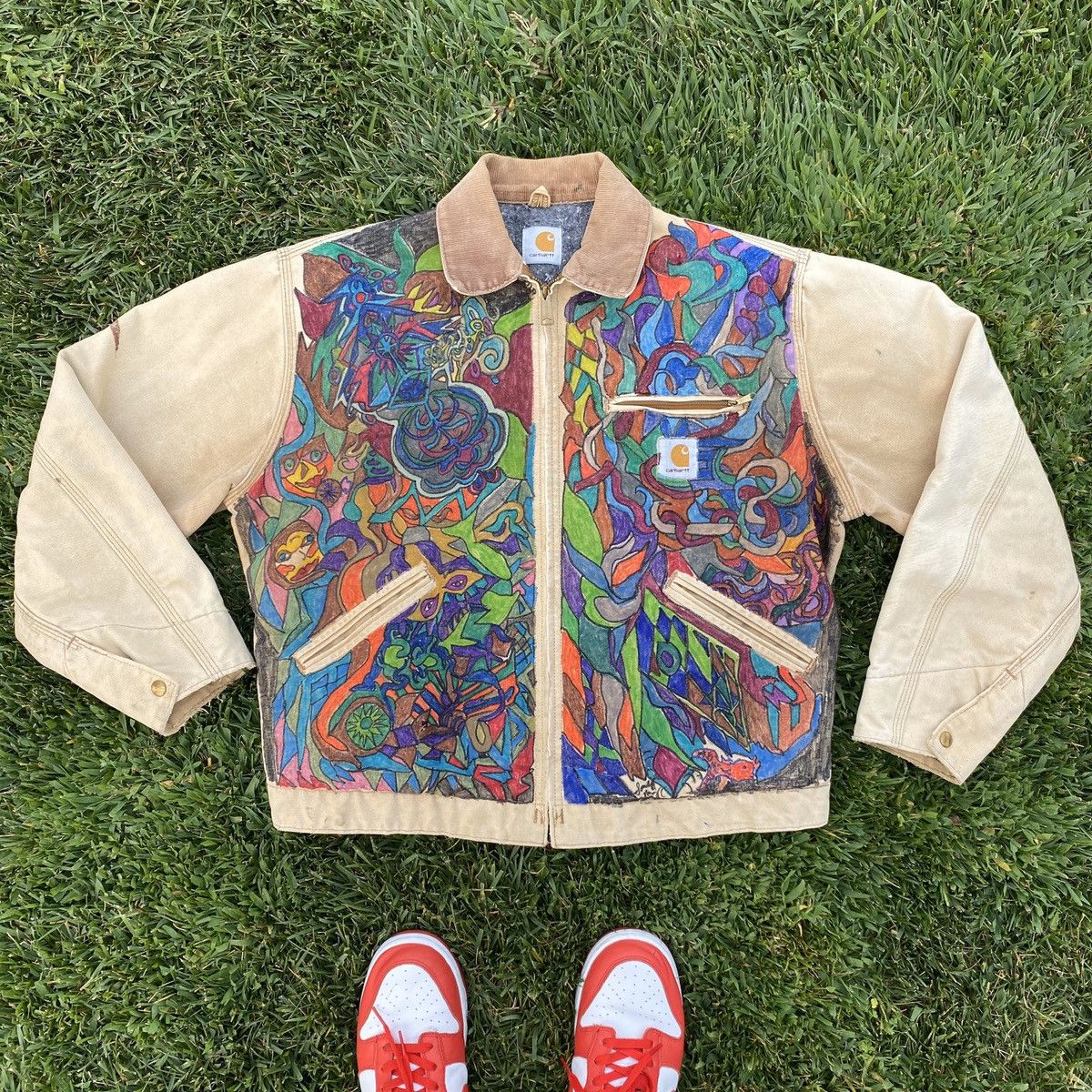 Carhartt VINTAGE CARHARTT CUSTOM ALL OVER PAINTED ART 90s USA TRAVIS Size US M / EU 48-50 / 2 - 1 Thumbnail