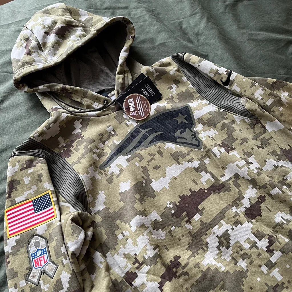 NFL Nike New England Patriots 2021 Salute to Service Camo Hoodie Size US M / EU 48-50 / 2 - 4 Thumbnail