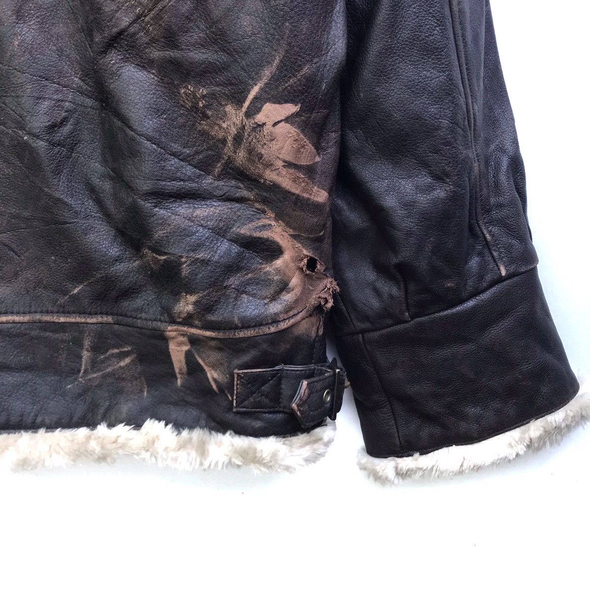 Genuine Leather Vintage Mitsukoshi USS BigLogo Zipper Leather Jacket Size US L / EU 52-54 / 3 - 8 Thumbnail