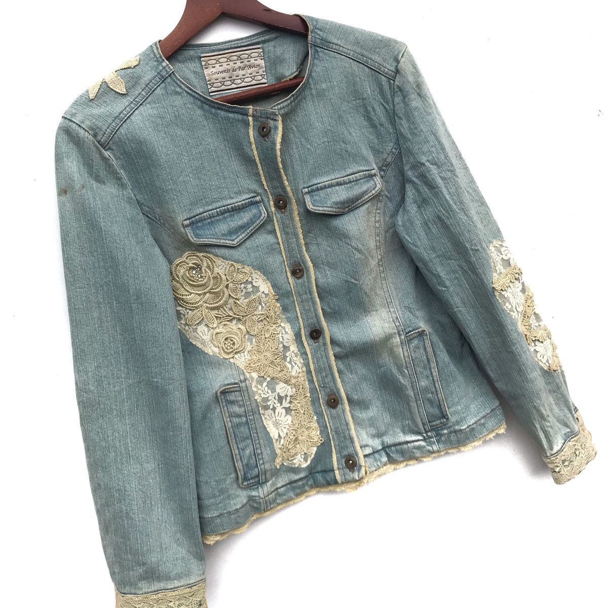 Japanese Brand Souvenir De Par Avion Embroidery Denim Jacket Size US S / EU 44-46 / 1 - 2 Thumbnail