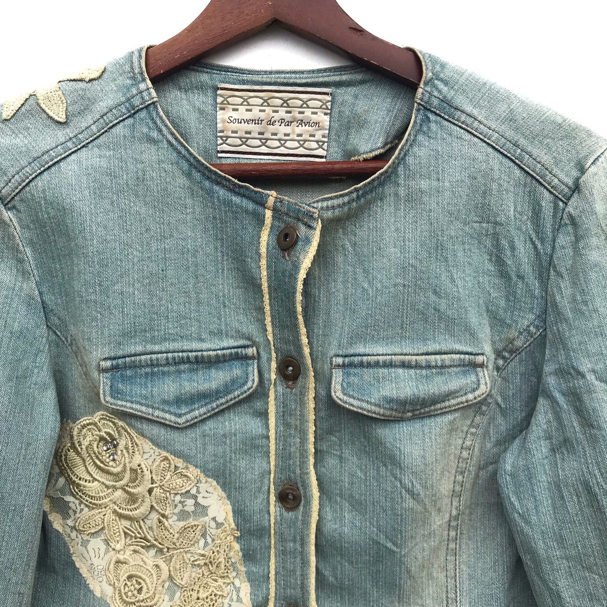 Japanese Brand Souvenir De Par Avion Embroidery Denim Jacket Size US S / EU 44-46 / 1 - 5 Thumbnail