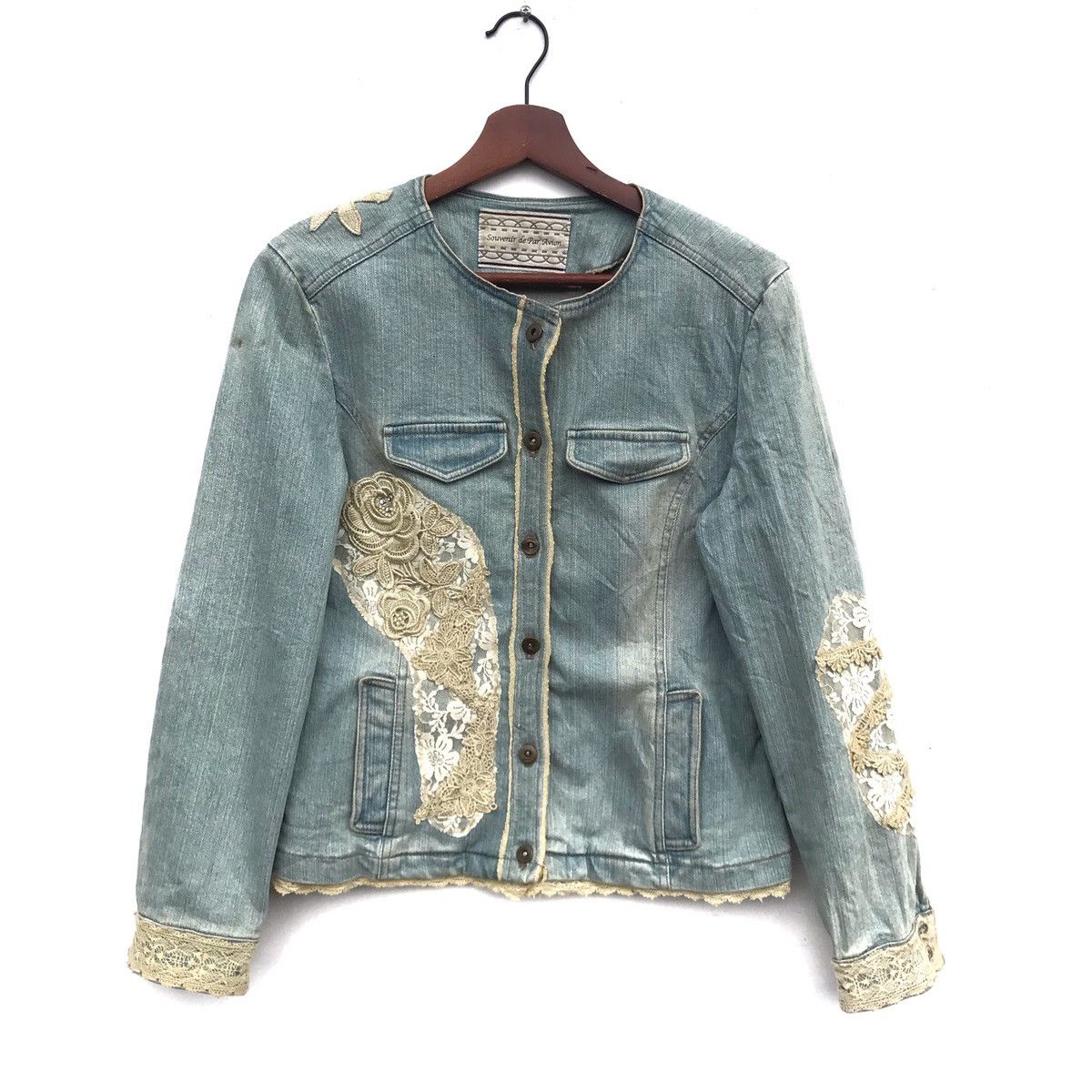 Japanese Brand Souvenir De Par Avion Embroidery Denim Jacket Size US S / EU 44-46 / 1 - 1 Thumbnail