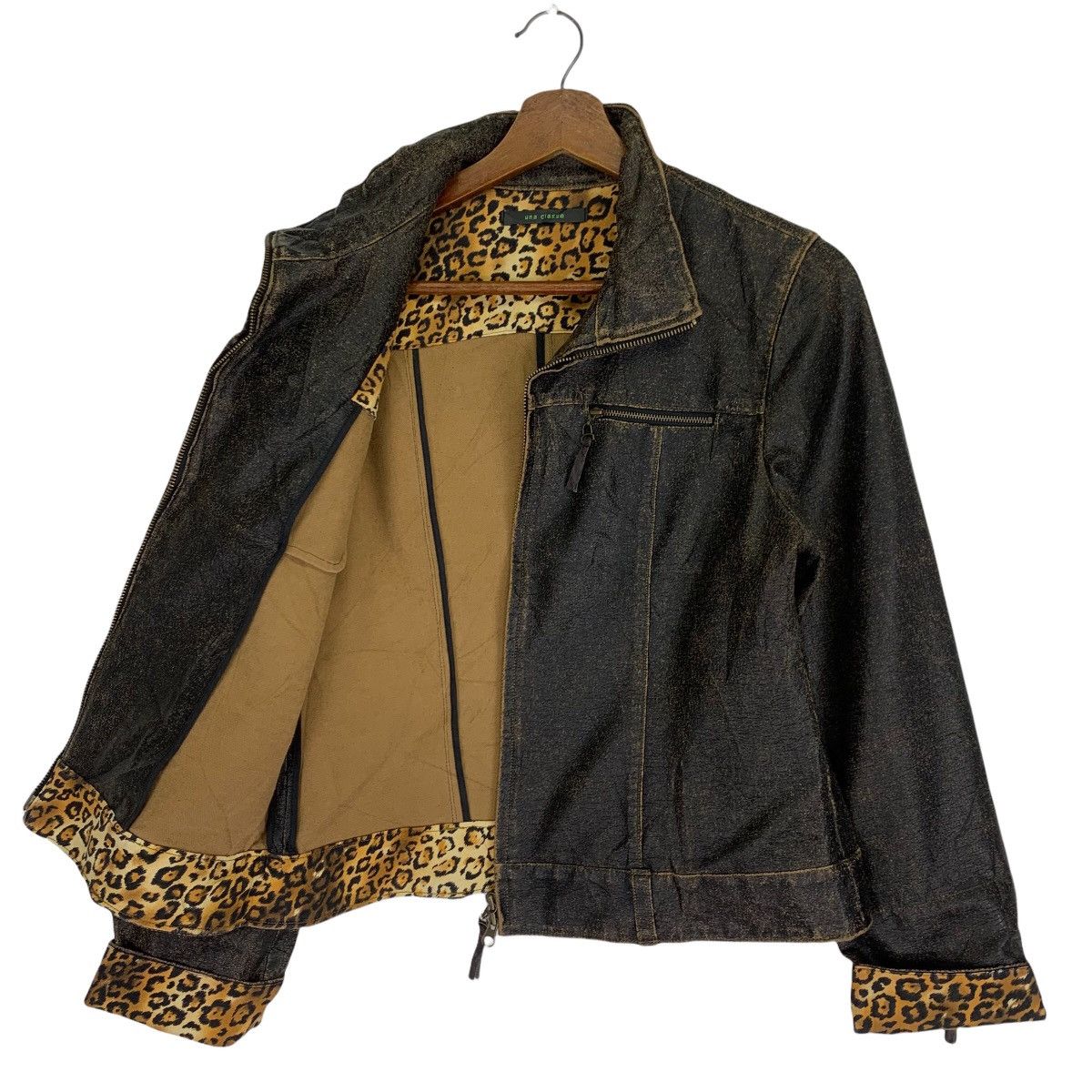 Genuine Leather Vintage 90s Leopard Leather Zip Up Jacket Size US S / EU 44-46 / 1 - 4 Thumbnail