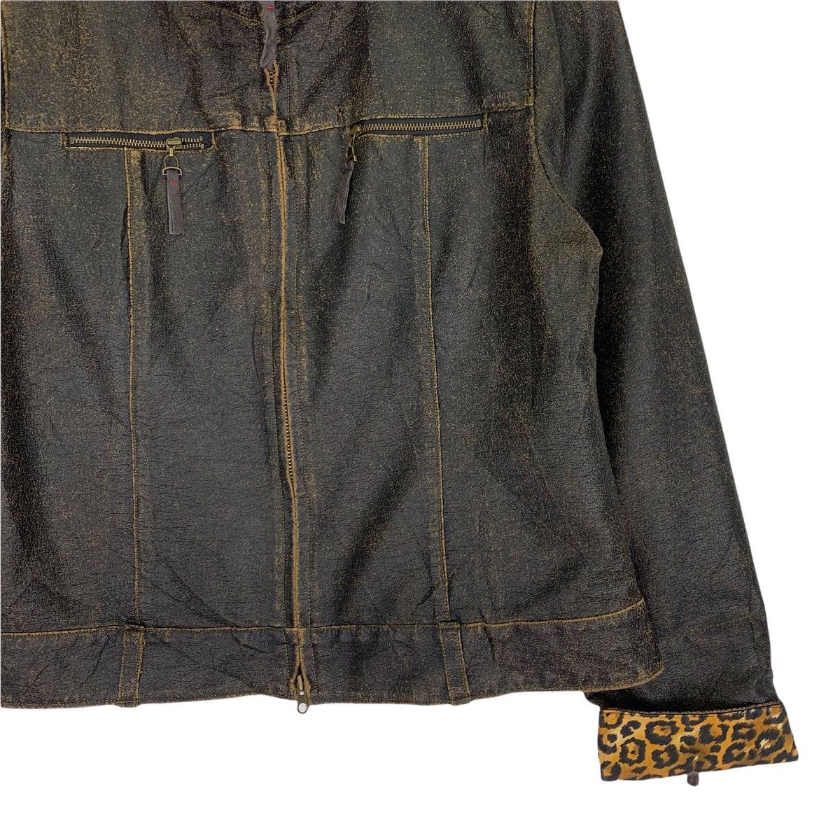 Genuine Leather Vintage 90s Leopard Leather Zip Up Jacket Size US S / EU 44-46 / 1 - 3 Thumbnail