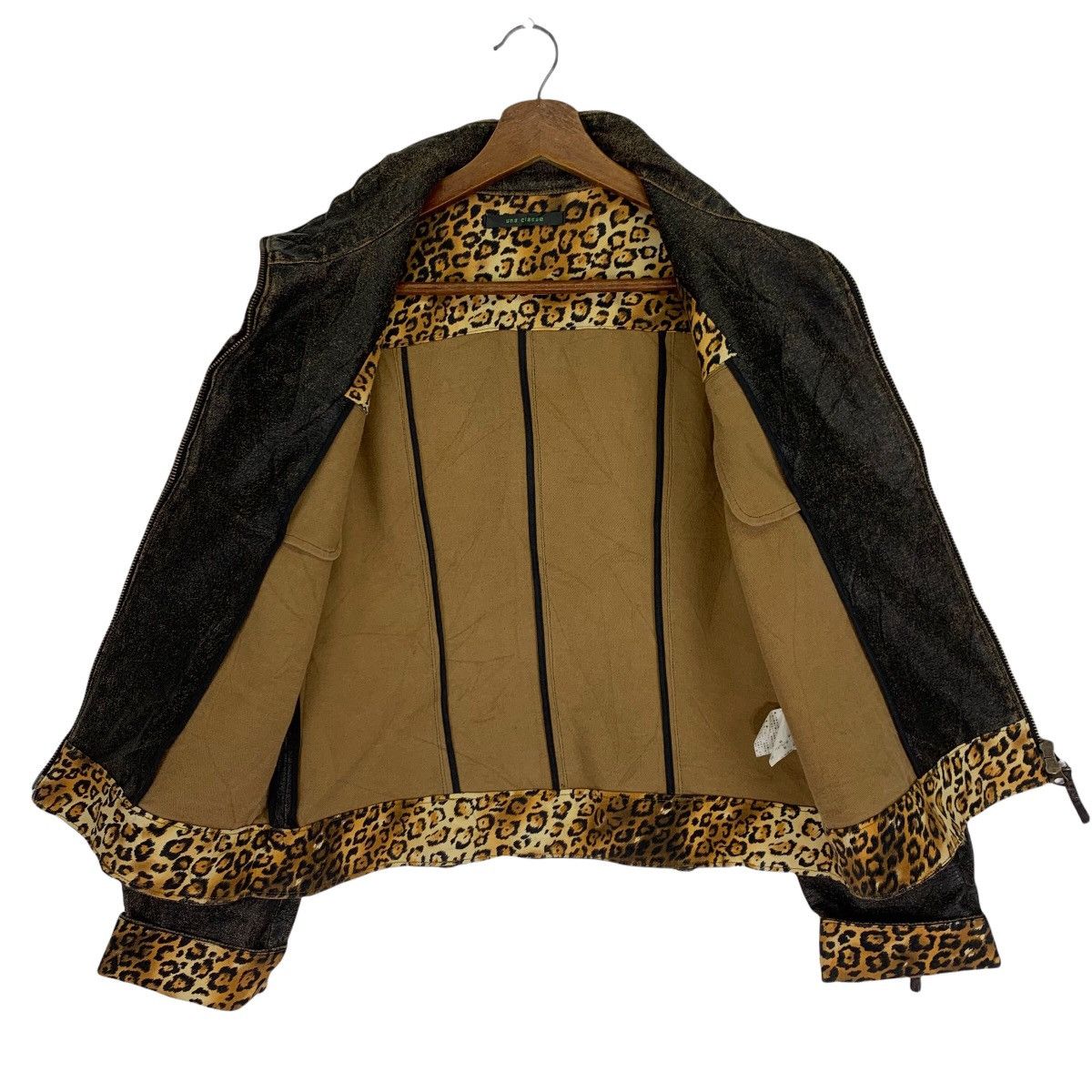 Genuine Leather Vintage 90s Leopard Leather Zip Up Jacket Size US S / EU 44-46 / 1 - 5 Thumbnail