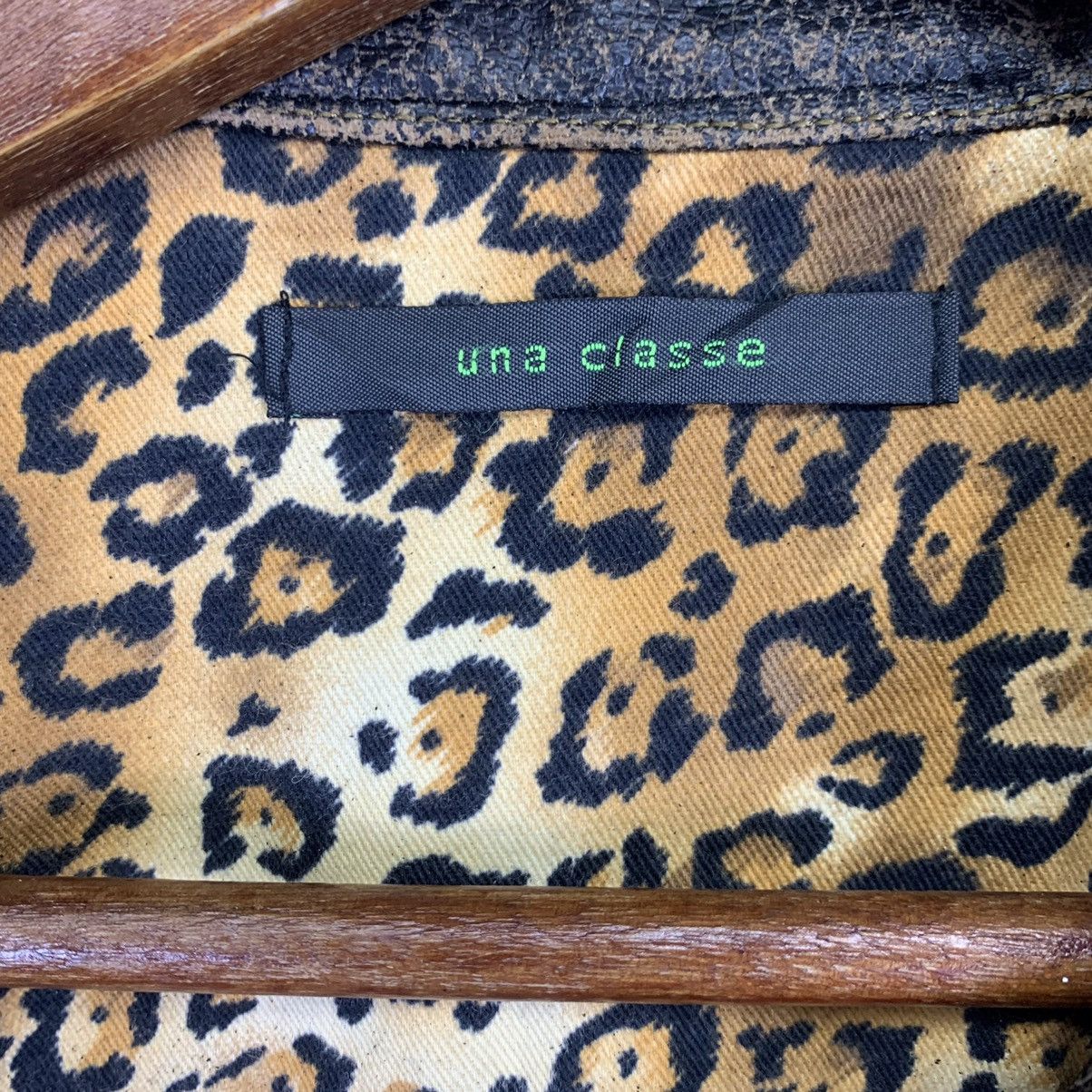 Genuine Leather Vintage 90s Leopard Leather Zip Up Jacket Size US S / EU 44-46 / 1 - 7 Thumbnail
