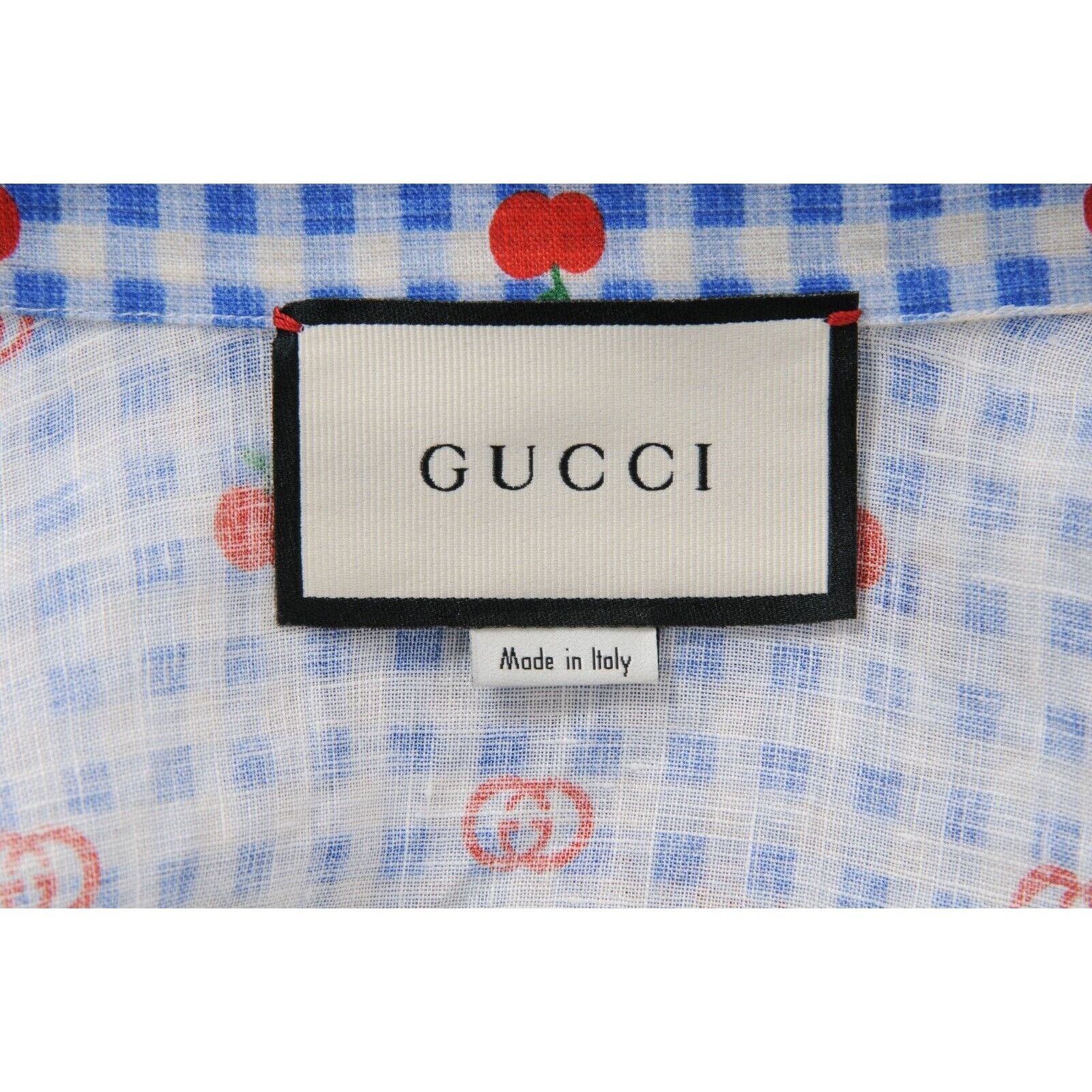 Gucci Pyjama Shirt Gingham Blue Red GG Logo Size US S / EU 44-46 / 1 - 8 Thumbnail