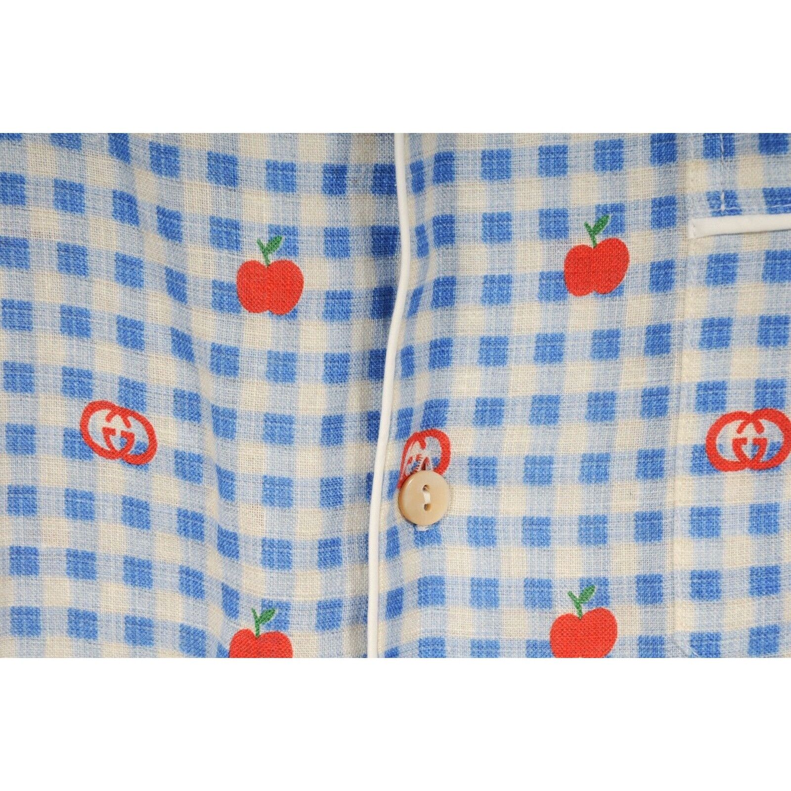 Gucci Pyjama Shirt Gingham Blue Red GG Logo Size US S / EU 44-46 / 1 - 4 Thumbnail