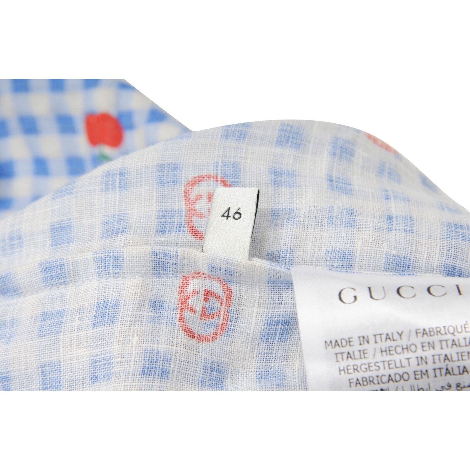Gucci Pyjama Shirt Gingham Blue Red GG Logo Size US S / EU 44-46 / 1 - 9 Thumbnail