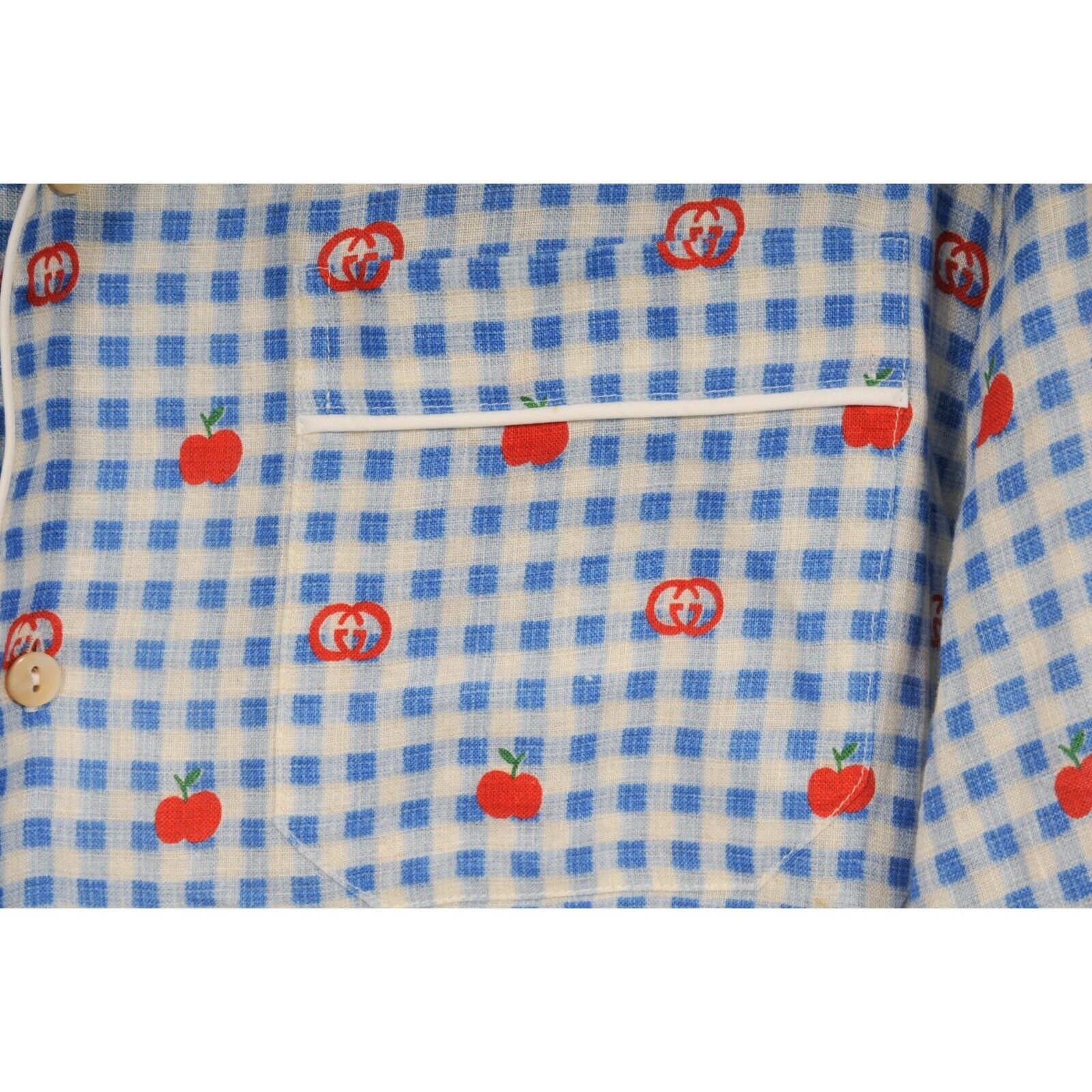 Gucci Pyjama Shirt Gingham Blue Red GG Logo Size US S / EU 44-46 / 1 - 5 Thumbnail