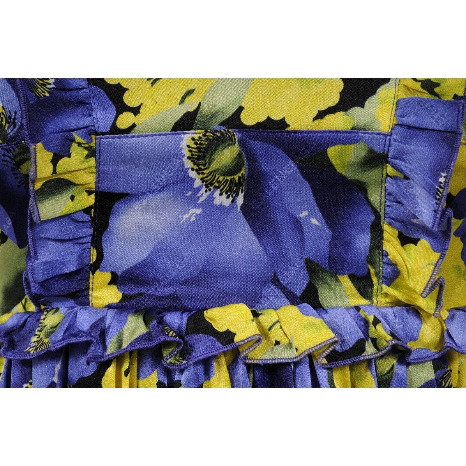 Balenciaga Mini Dress FR 38 Purple Yellow Floral Size M / US 6-8 / IT 42-44 - 4 Thumbnail