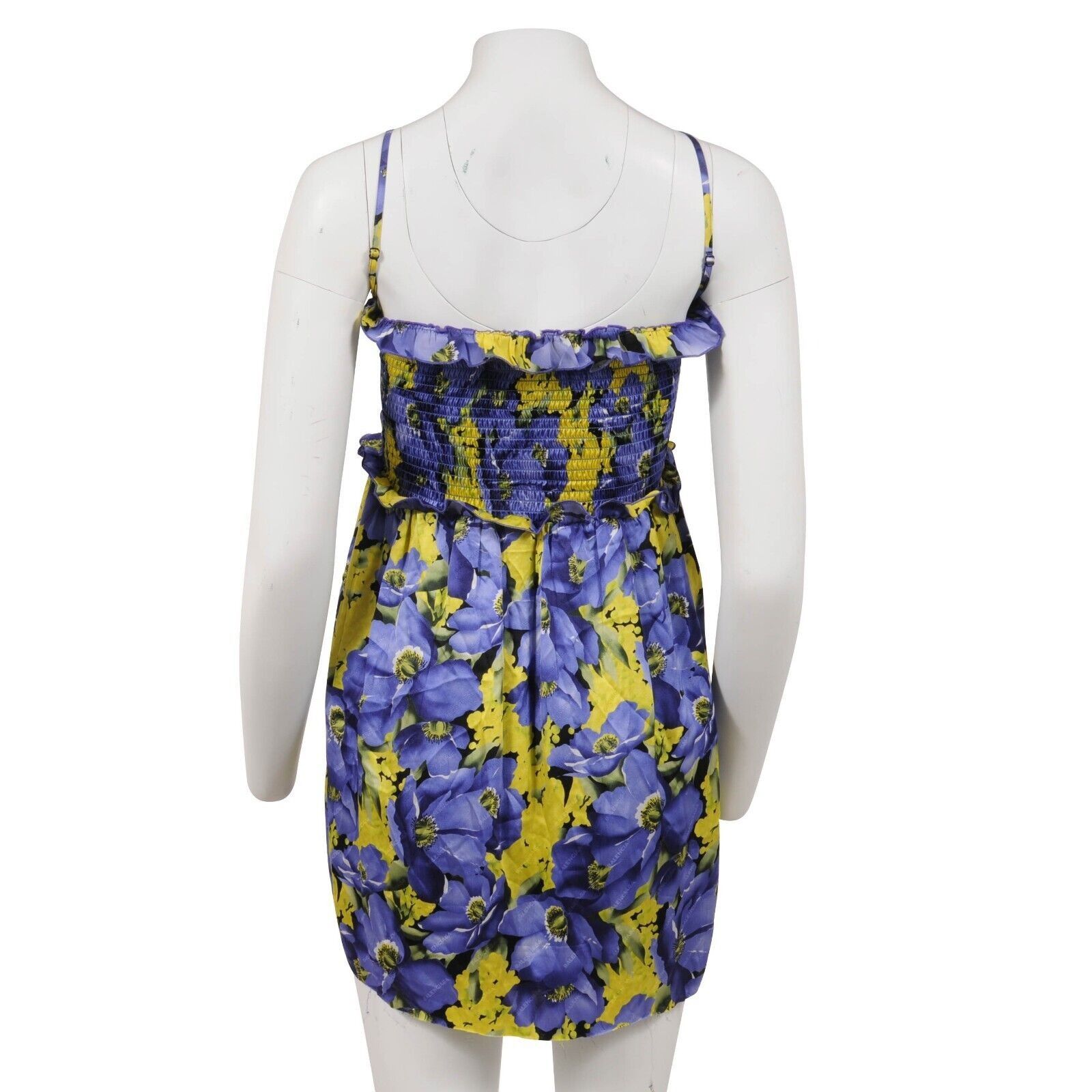Balenciaga Mini Dress FR 38 Purple Yellow Floral Size M / US 6-8 / IT 42-44 - 2 Thumbnail