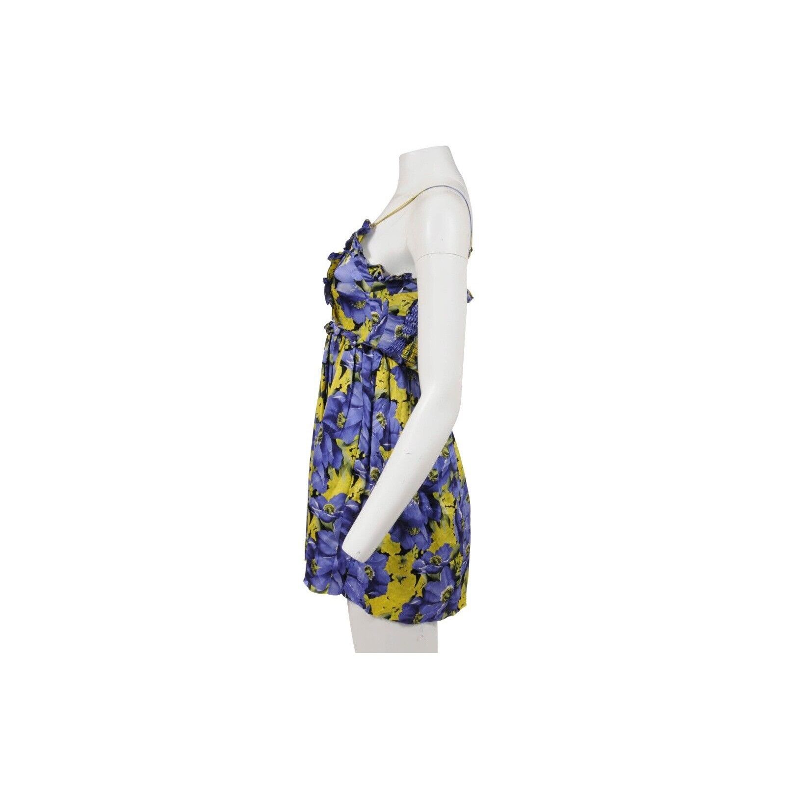 Balenciaga Mini Dress FR 38 Purple Yellow Floral Size M / US 6-8 / IT 42-44 - 6 Thumbnail