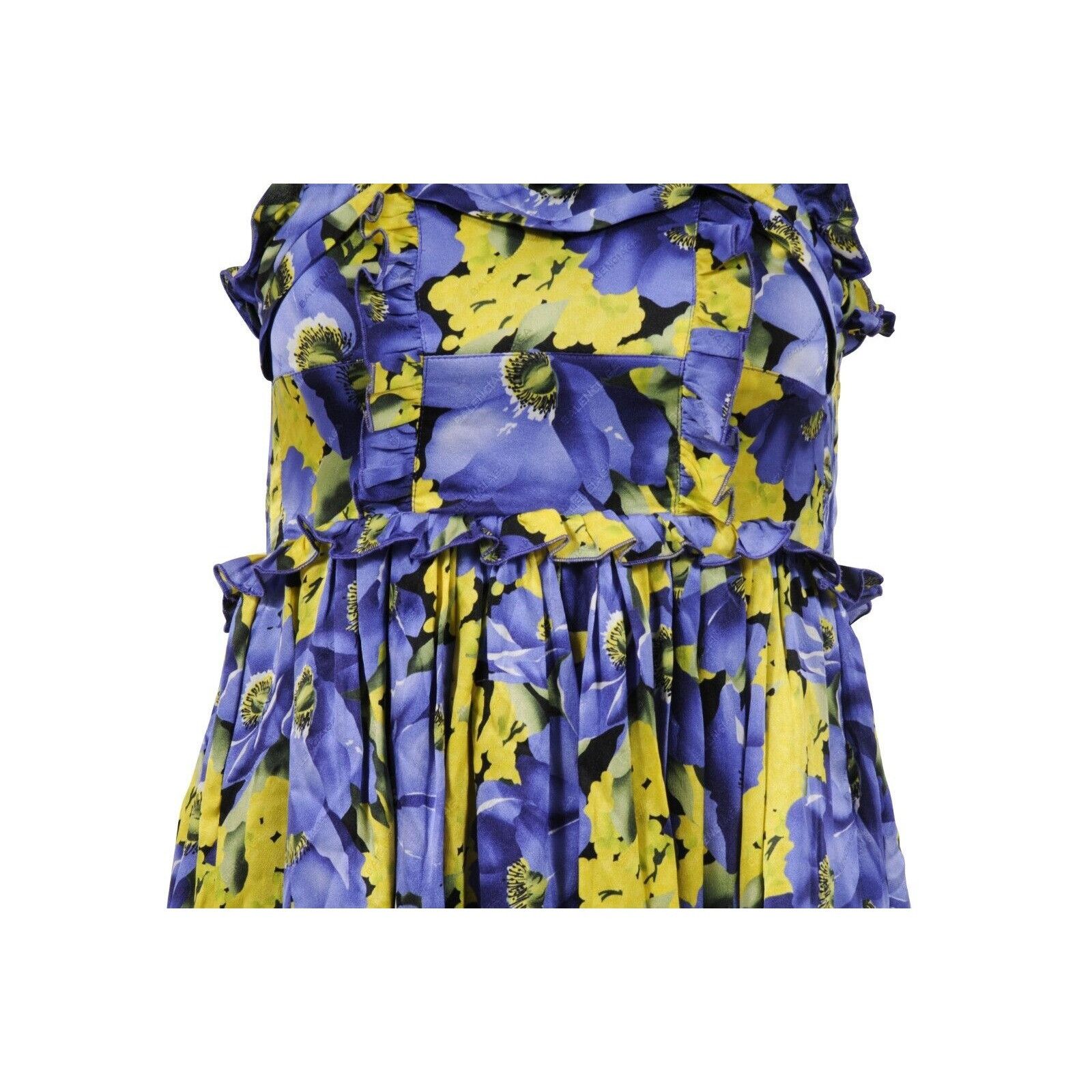Balenciaga Mini Dress FR 38 Purple Yellow Floral Size M / US 6-8 / IT 42-44 - 3 Thumbnail