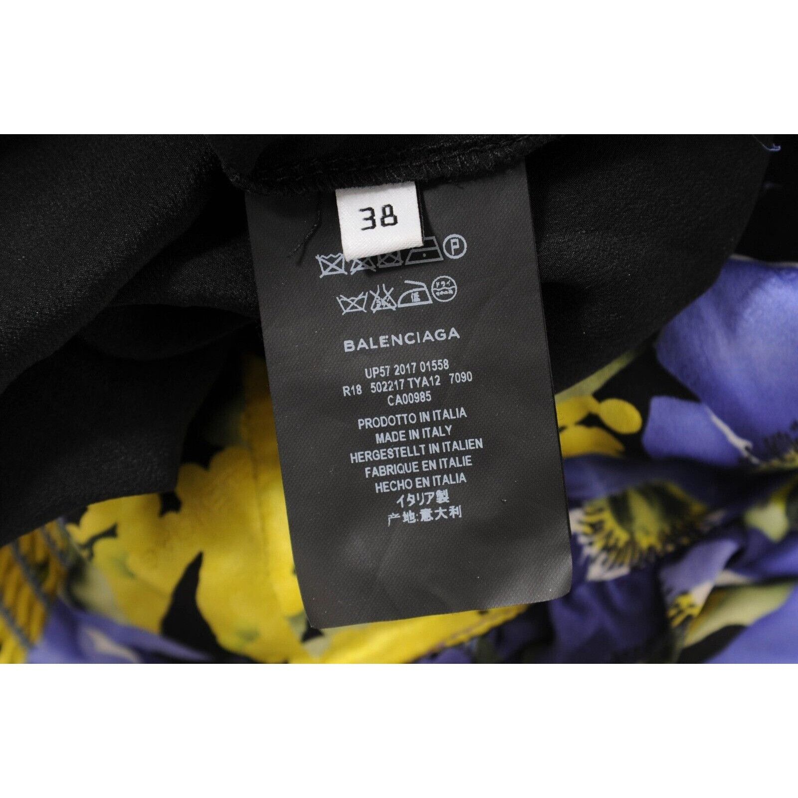 Balenciaga Mini Dress FR 38 Purple Yellow Floral Size M / US 6-8 / IT 42-44 - 10 Thumbnail
