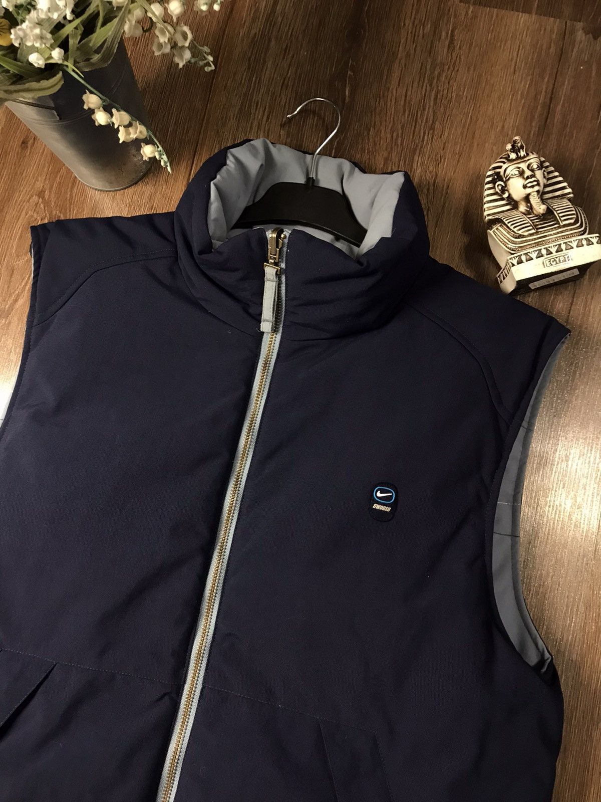 Nike × Vintage Nike Vintage Puffer Swoosh Y2K Vest Double Sided Size US M / EU 48-50 / 2 - 2 Thumbnail