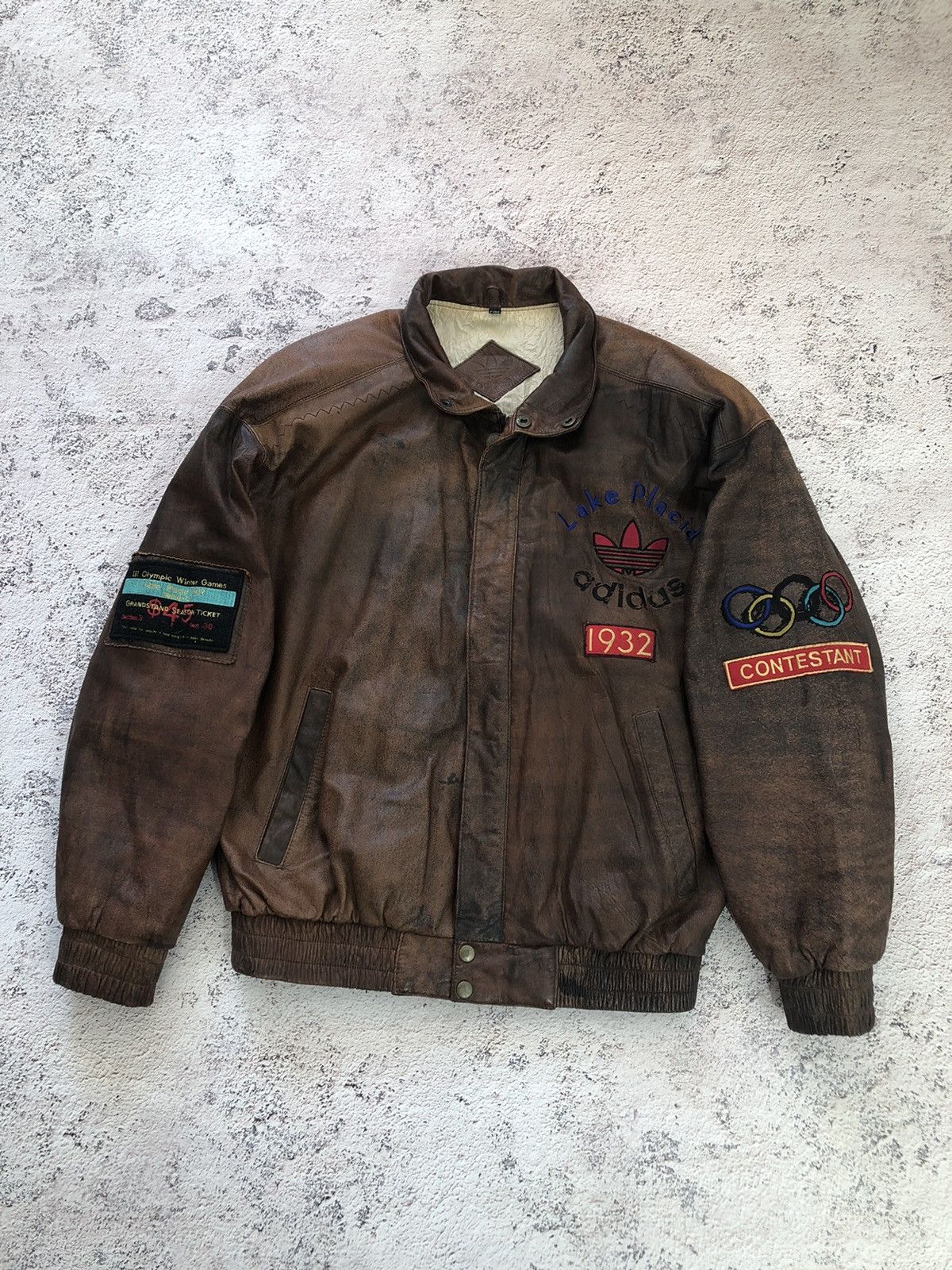 Adidas ADIDAS OLYMPIC WINTER GAMES 1932 VINTAGE JACKET LEATHER Size US L / EU 52-54 / 3 - 1 Thumbnail