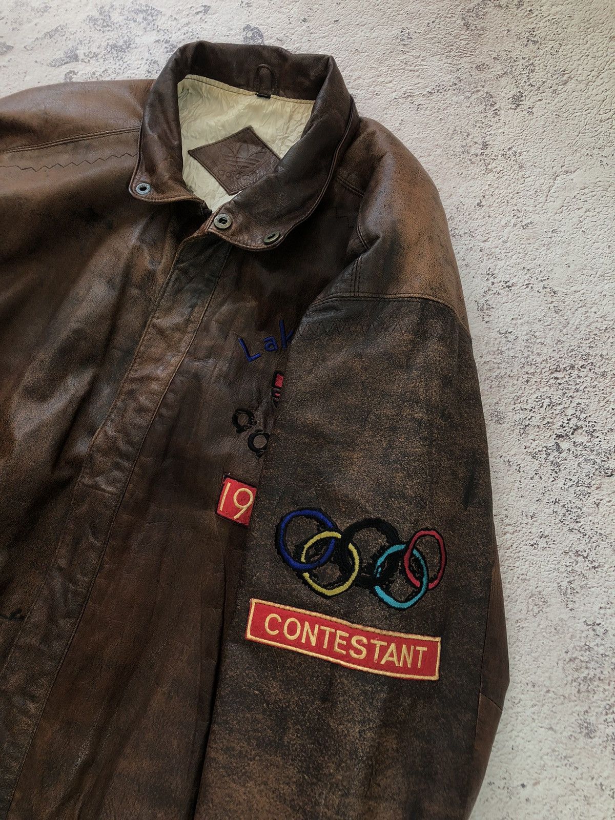 Adidas ADIDAS OLYMPIC WINTER GAMES 1932 VINTAGE JACKET LEATHER Size US L / EU 52-54 / 3 - 8 Thumbnail