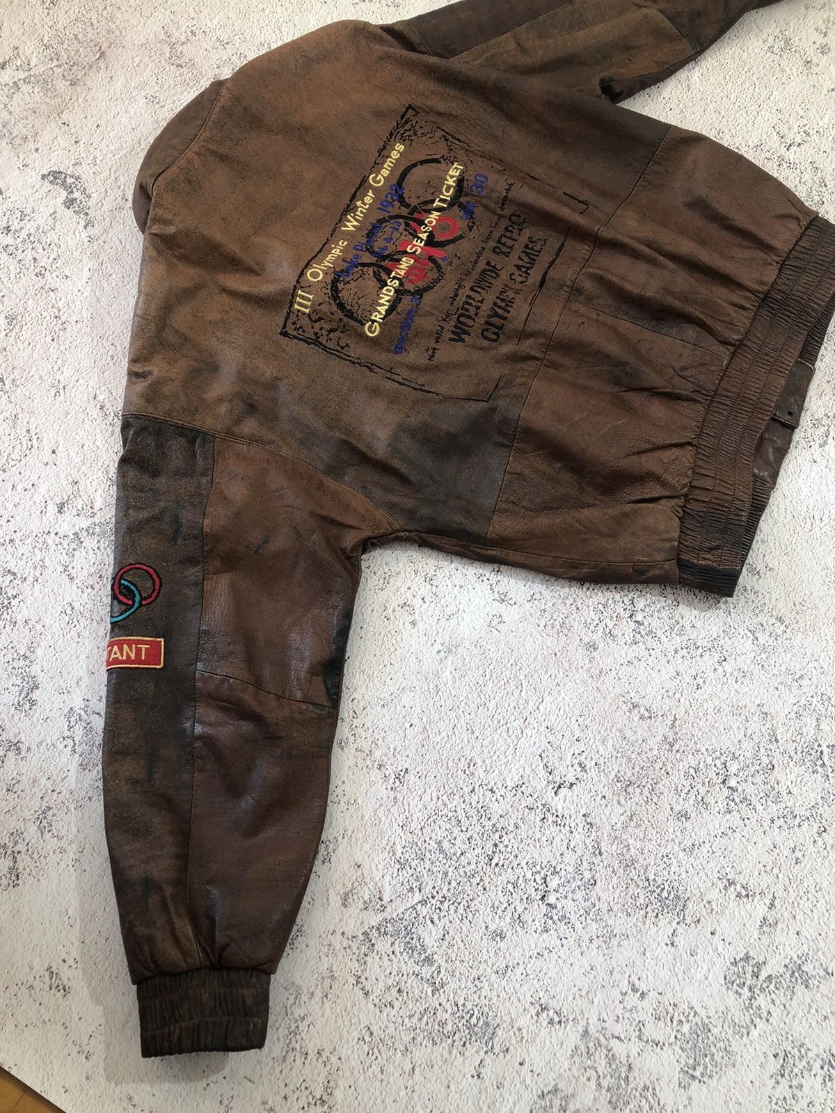 Adidas ADIDAS OLYMPIC WINTER GAMES 1932 VINTAGE JACKET LEATHER Size US L / EU 52-54 / 3 - 11 Thumbnail