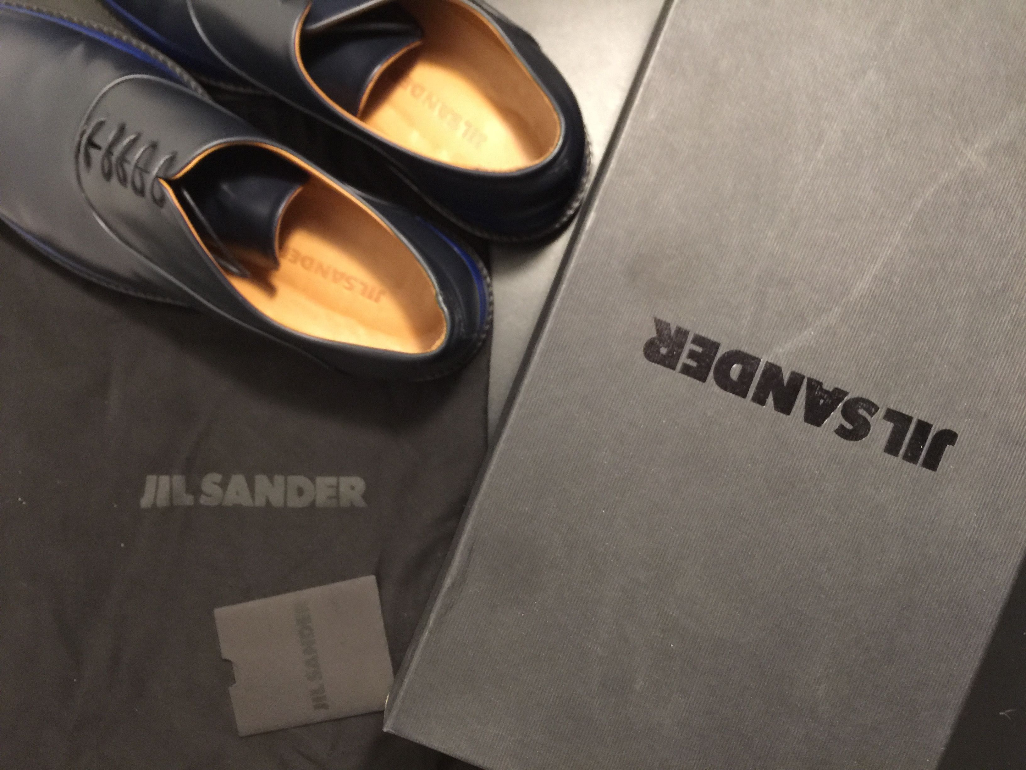 Jil Sander × Raf Simons Jil Sander blue sole black leather Oxford