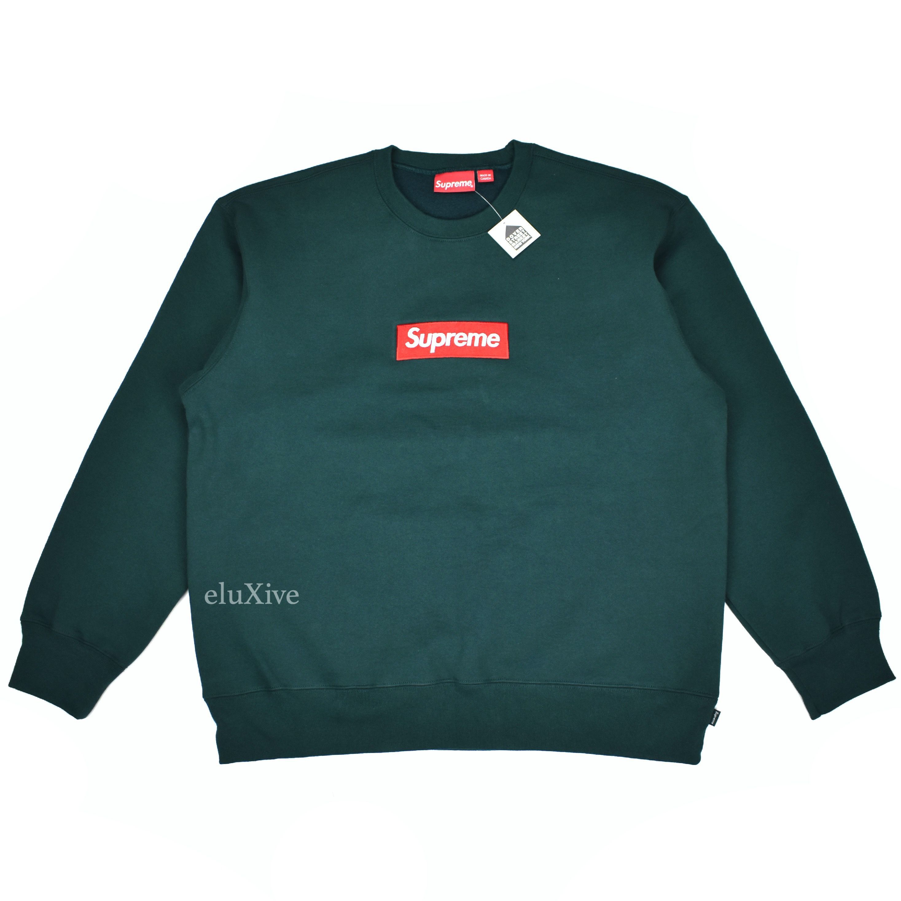 Supreme Supreme Dark Pine Green Red Box Logo Crewneck Sweatshirt DS |  Grailed
