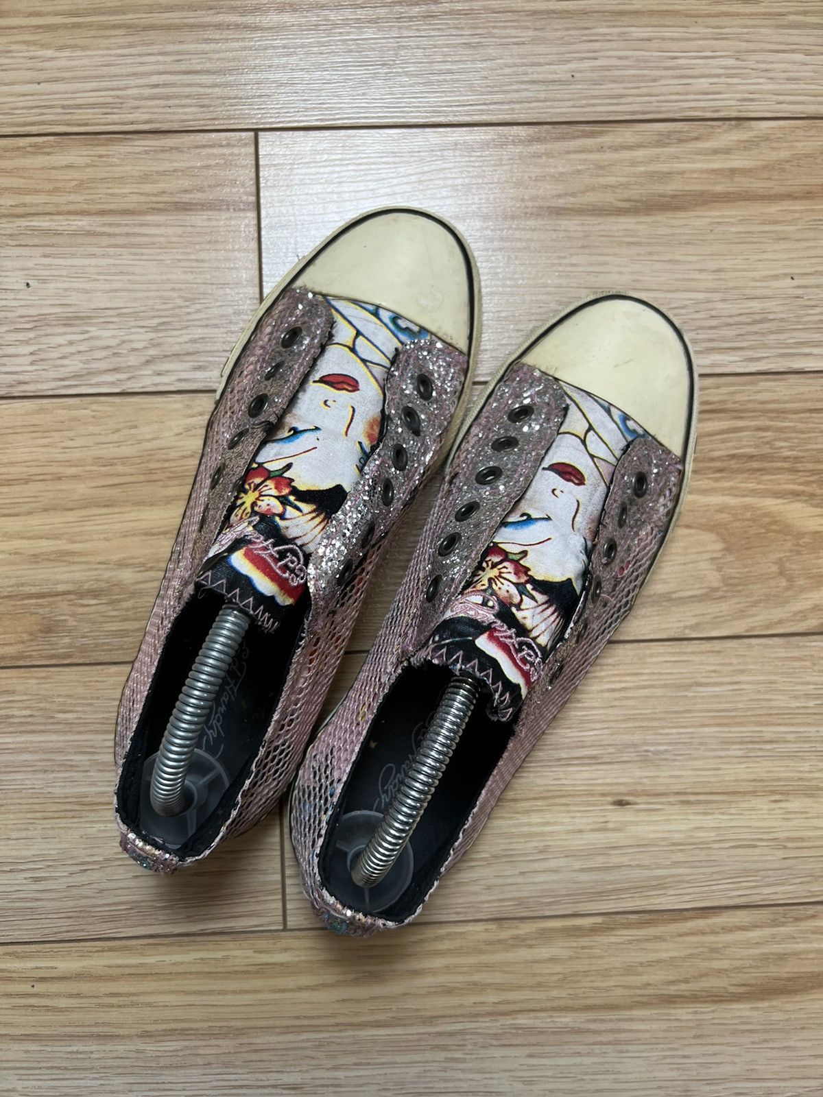Christian Audigier Rare Vintage Y2K Ed Hardy Low Geisha Kills Shoes Sneakers Size US 7 / EU 40 - 3 Thumbnail