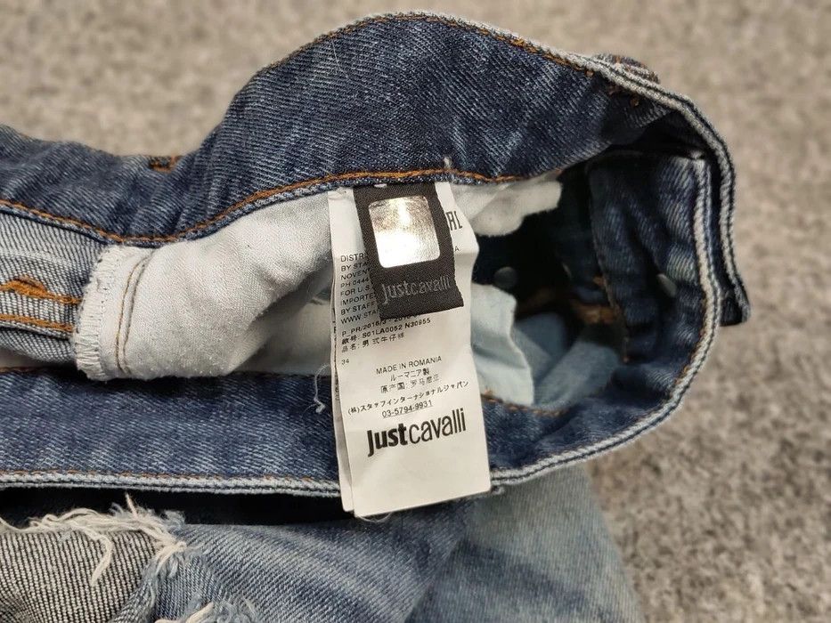 Just Cavalli Just Cavalli Exclusive Designer Distressed Blue Denim Jeans Size US 34 / EU 50 - 9 Thumbnail