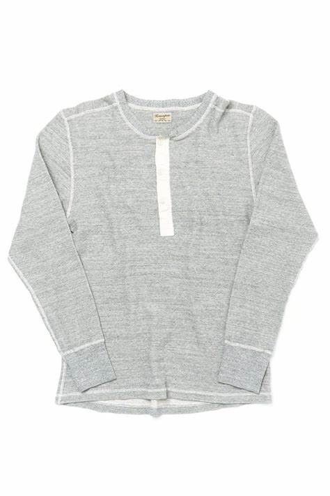 Homespun Knitwear Grey Henley Shirt Longsleeve Kapital Like