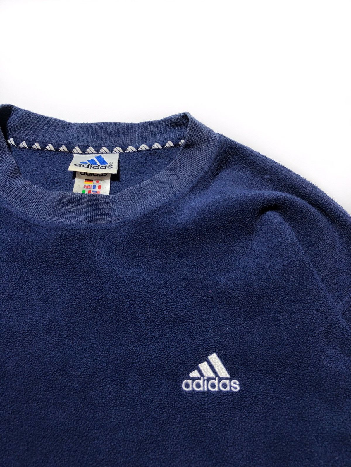 Vintage Vintage 90s Adidas Fleece Sweatshirt Size US L / EU 52-54 / 3 - 3 Thumbnail