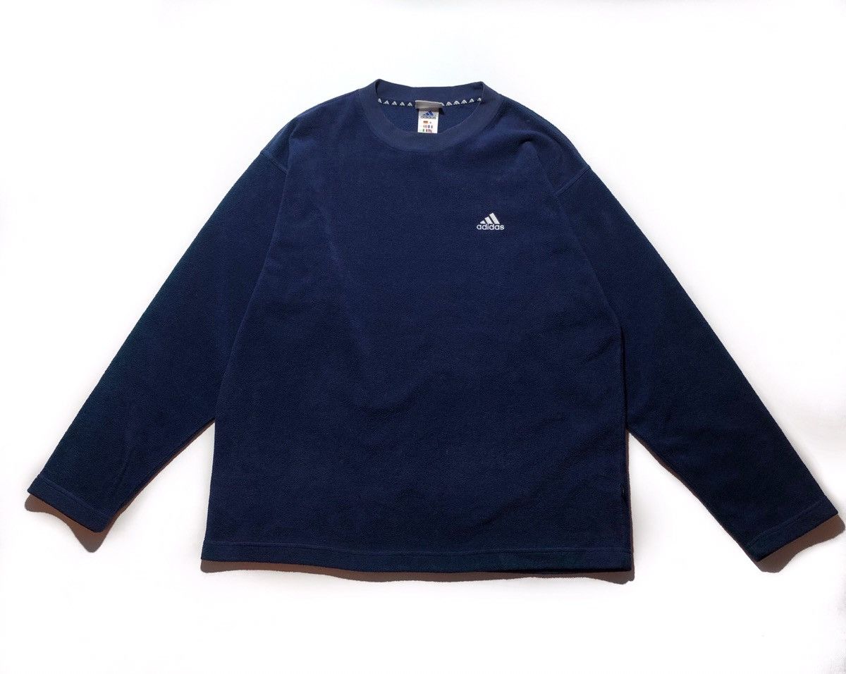 Vintage Vintage 90s Adidas Fleece Sweatshirt Size US L / EU 52-54 / 3 - 1 Thumbnail