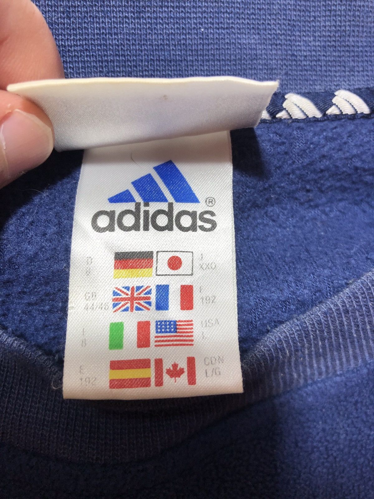 Vintage Vintage 90s Adidas Fleece Sweatshirt Size US L / EU 52-54 / 3 - 8 Thumbnail